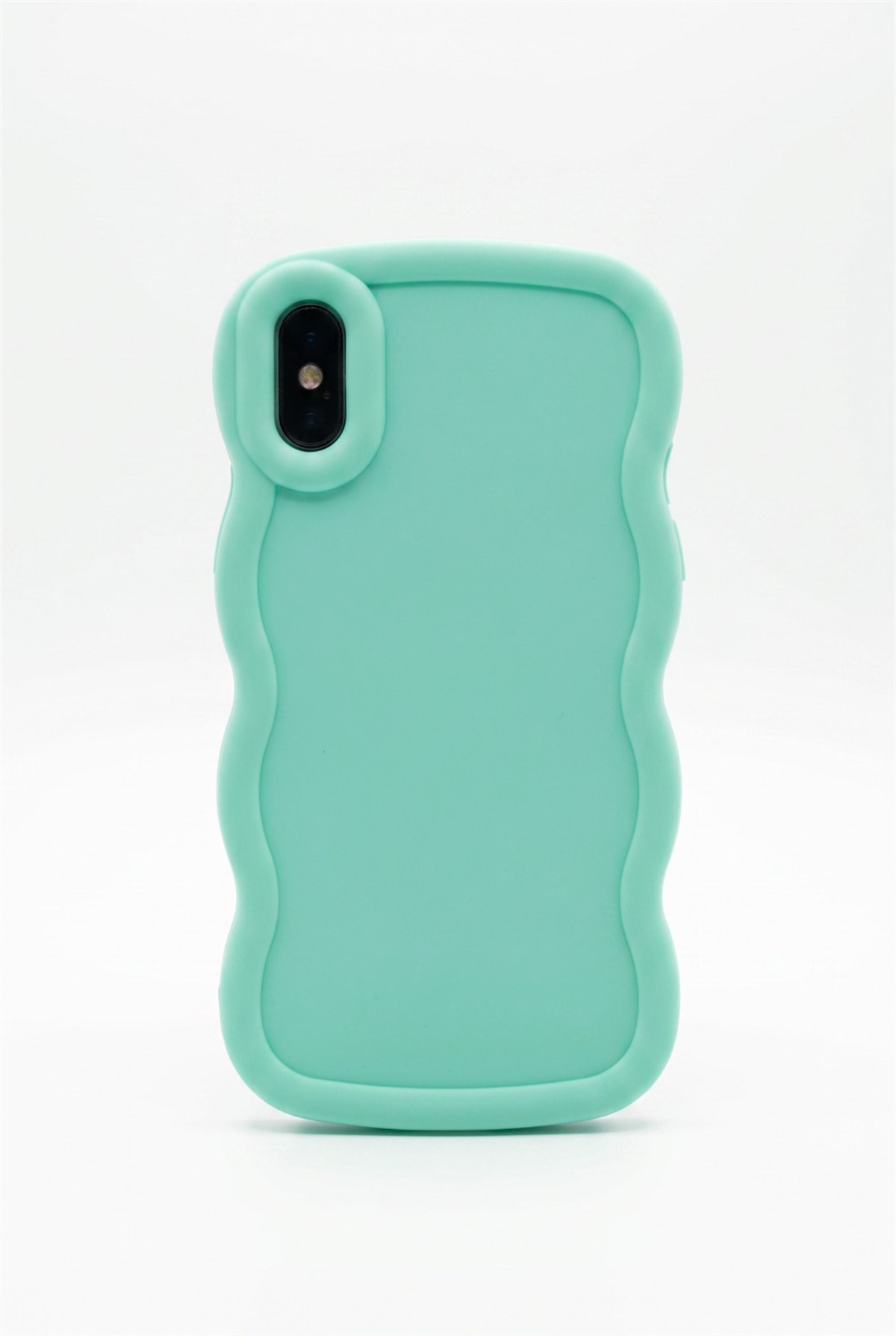 iPhone X VE İphone XS Uyumlu Dalgalı Tasarım Kamera Korumalı Mat Silikon Telefon Kılıfı