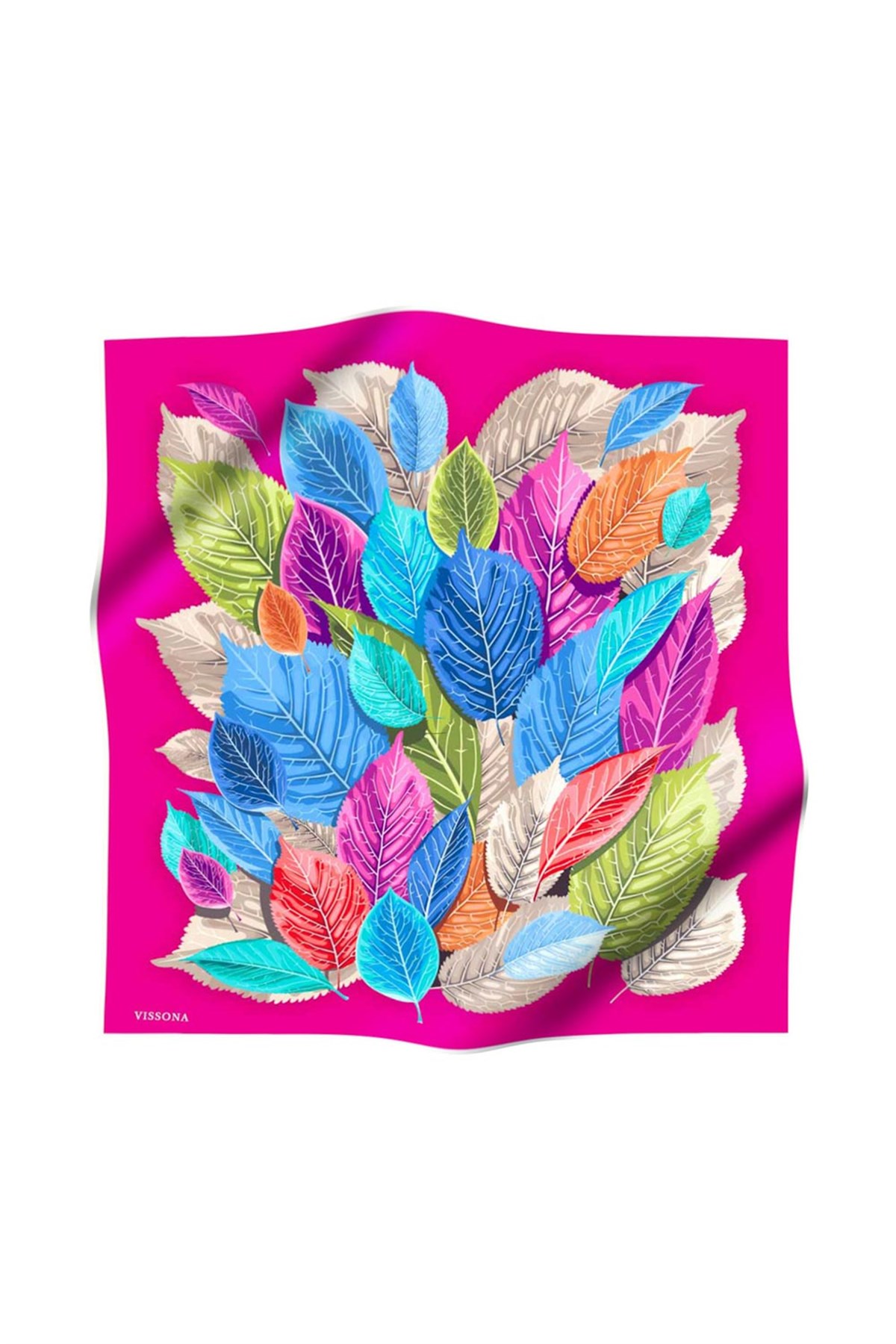 %100 İpek Kadın Desenli Bandana 80x80