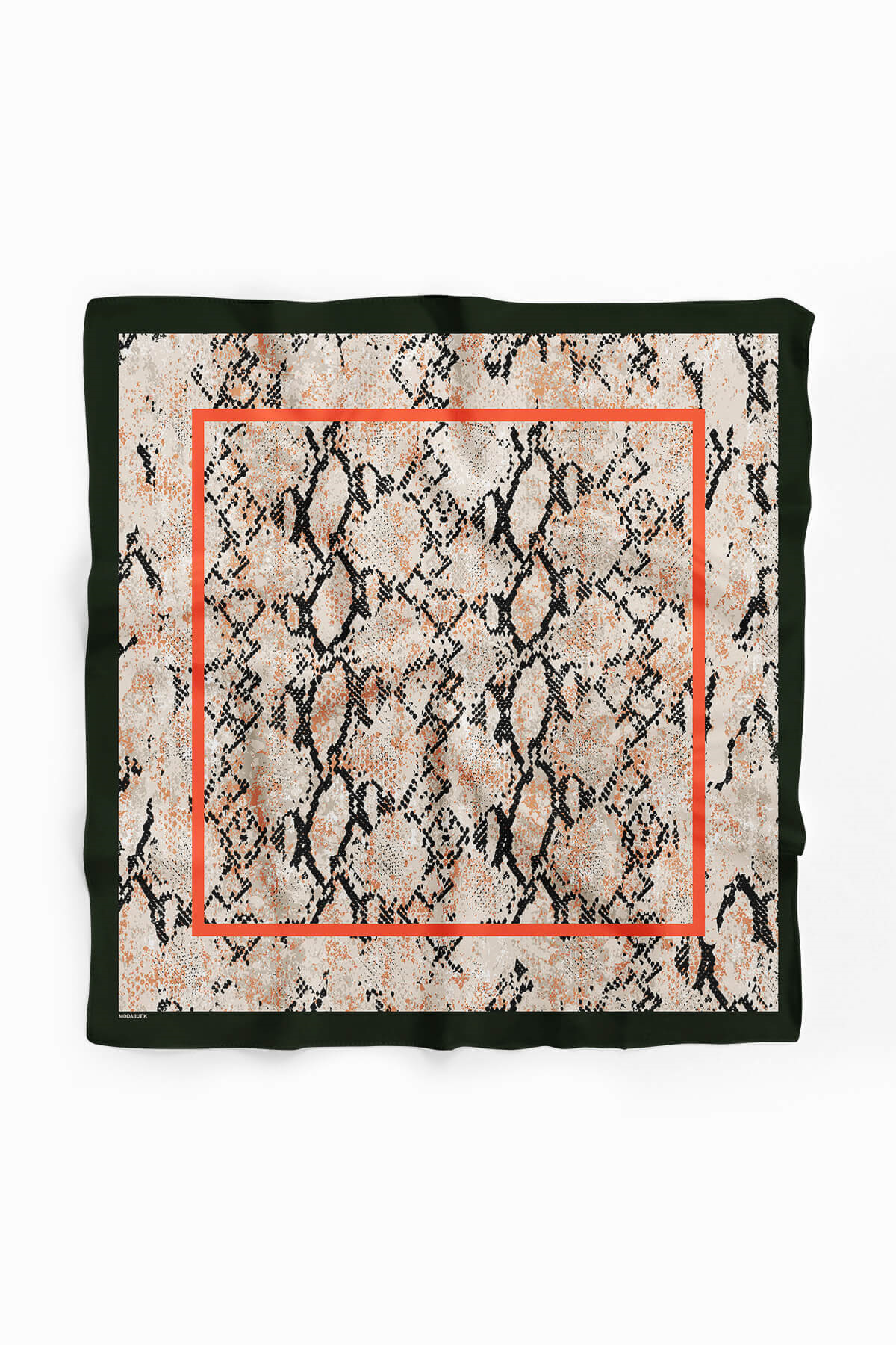 Z38 Kadın sarı mamba Desenli 50x50 Bandana HYL DG01617-22