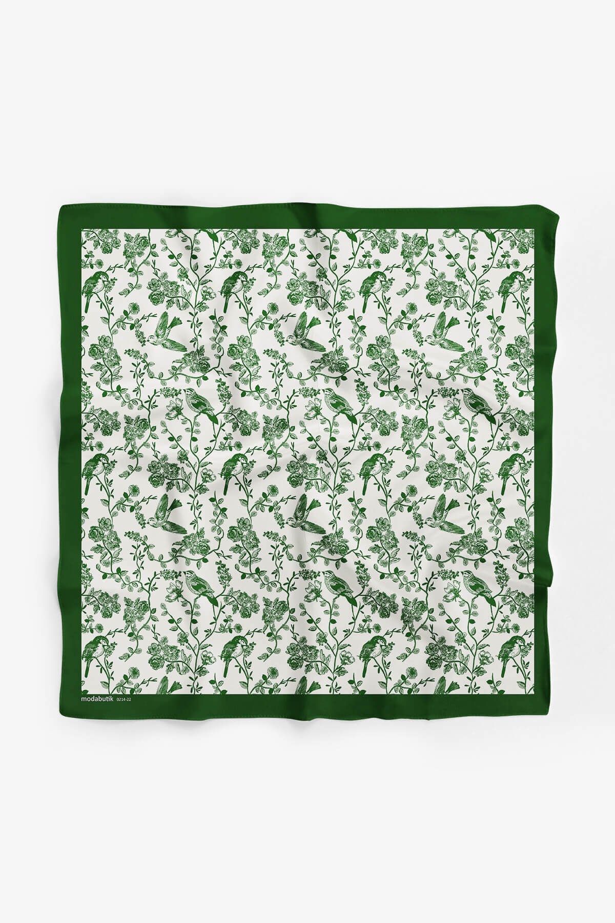 Violla Kadın Garden Desenli Bandana 50x50 Yeşil DG0214-22 Snz