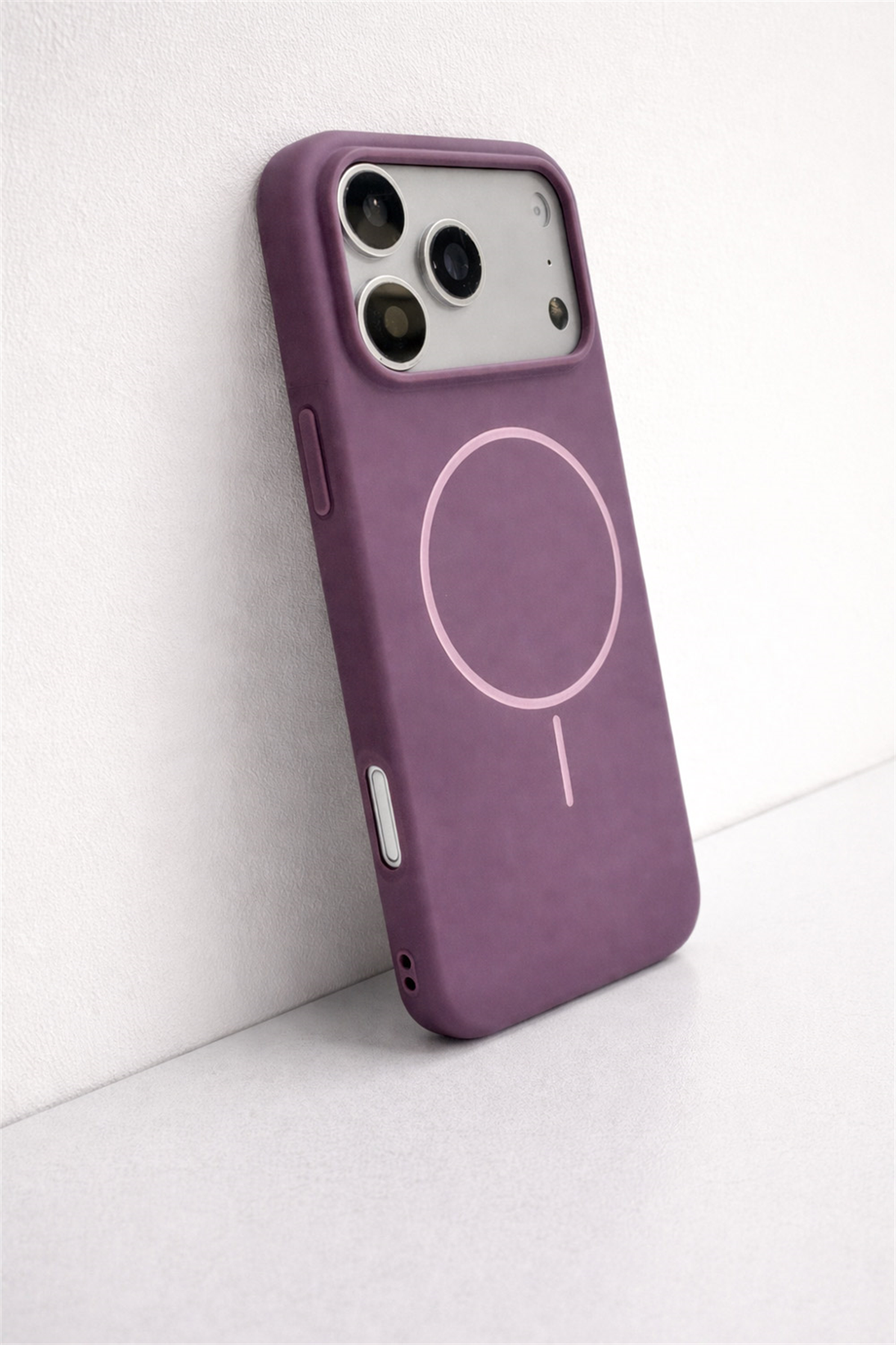 iPhone 17 Pro Uyumlu İçi Kadife Magsafe Wireless Şarj Özellikli Gül Kurusu Renkli Telefon Kılıfı