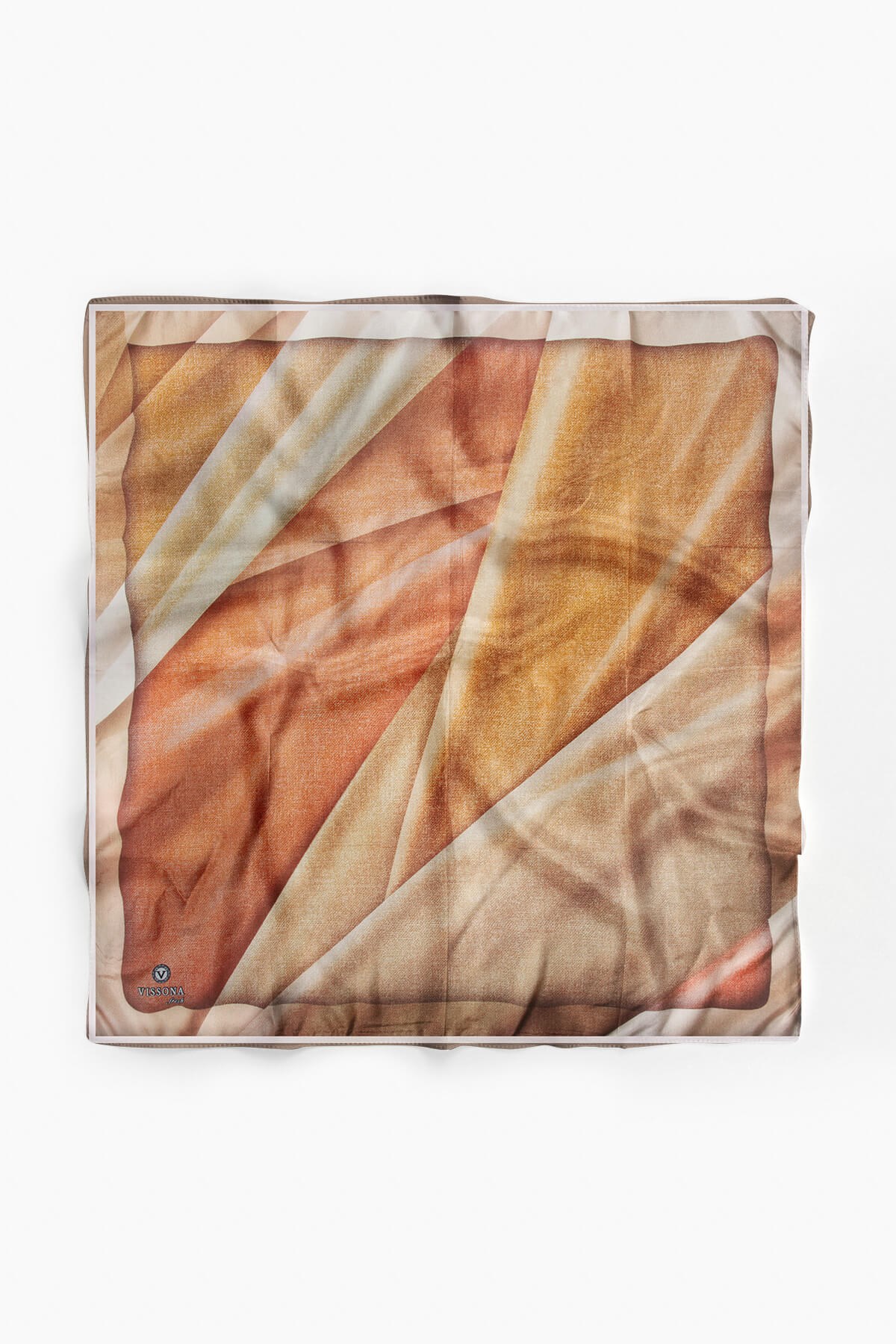 %100 İpek Kadın Desenli Bandana 80x80