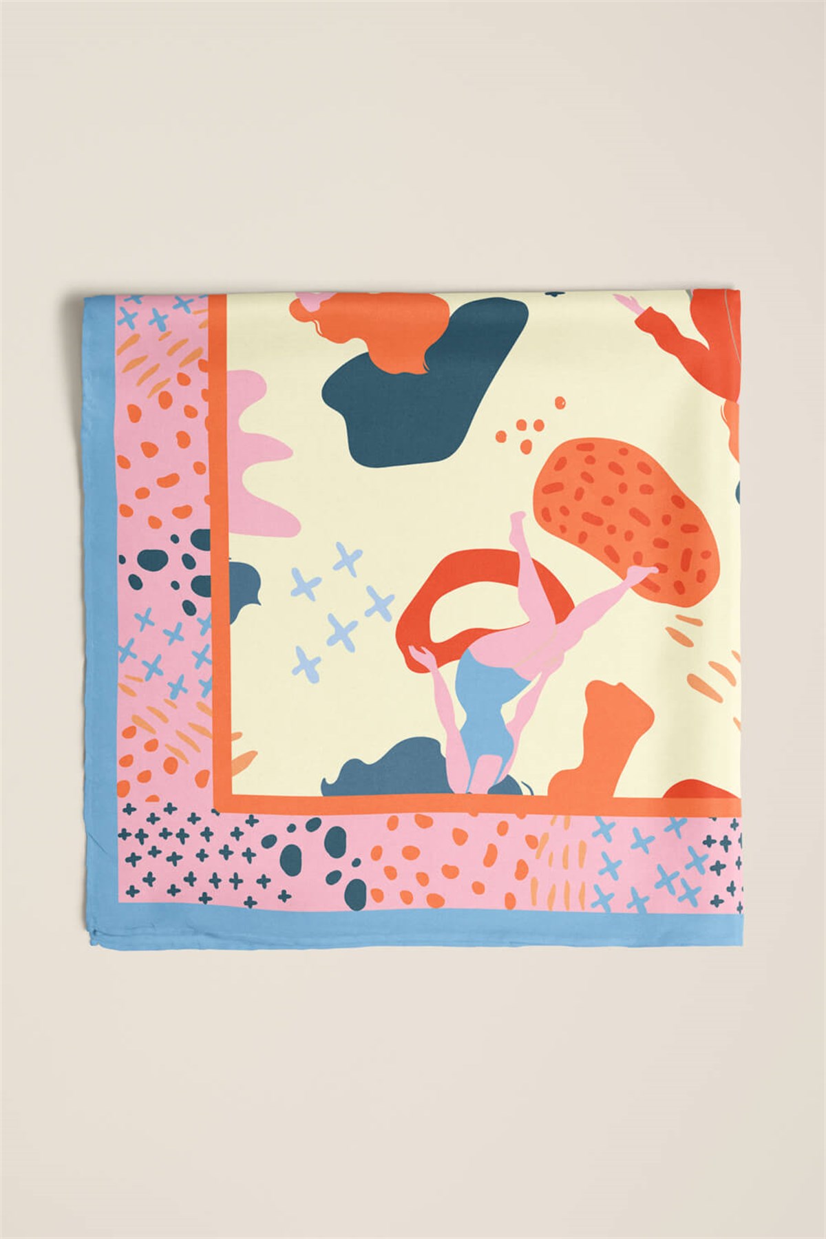 Vissona Kadın Desenli İpek Bandana