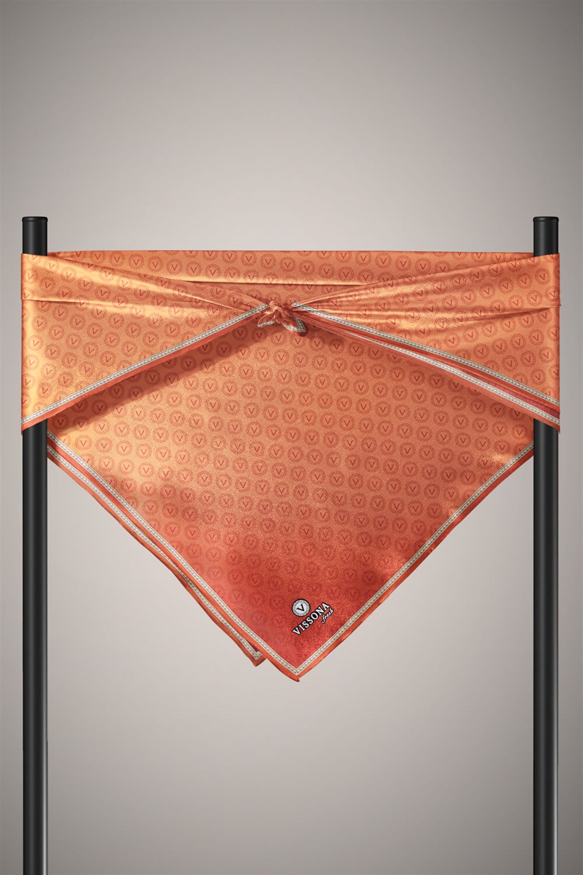 %100 İpek Kadın Desenli Bandana 80x80