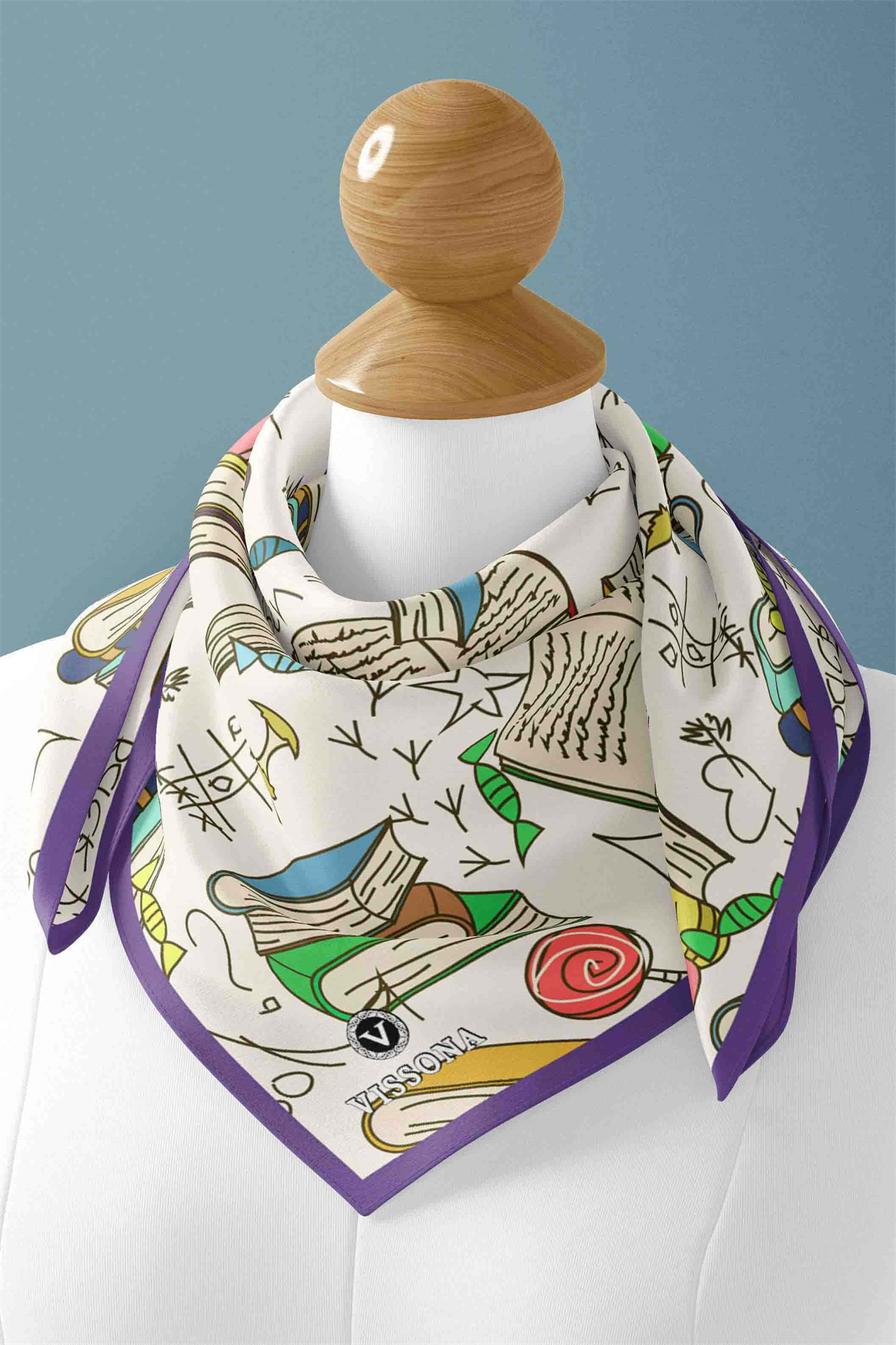 100% Silk Headscarf for Women - 22