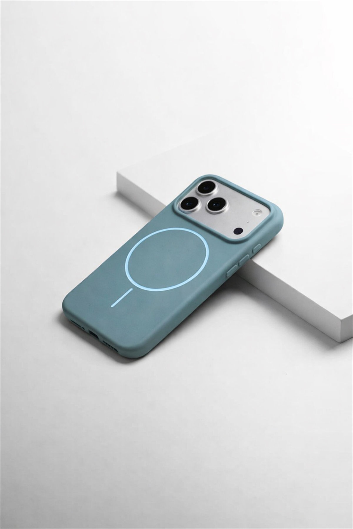iPhone 17 Pro Max Uyumlu İçi Kadife Magsafe Wireless Şarj Özellikli Mint Yeşil Renkli Telefon Kılıfı