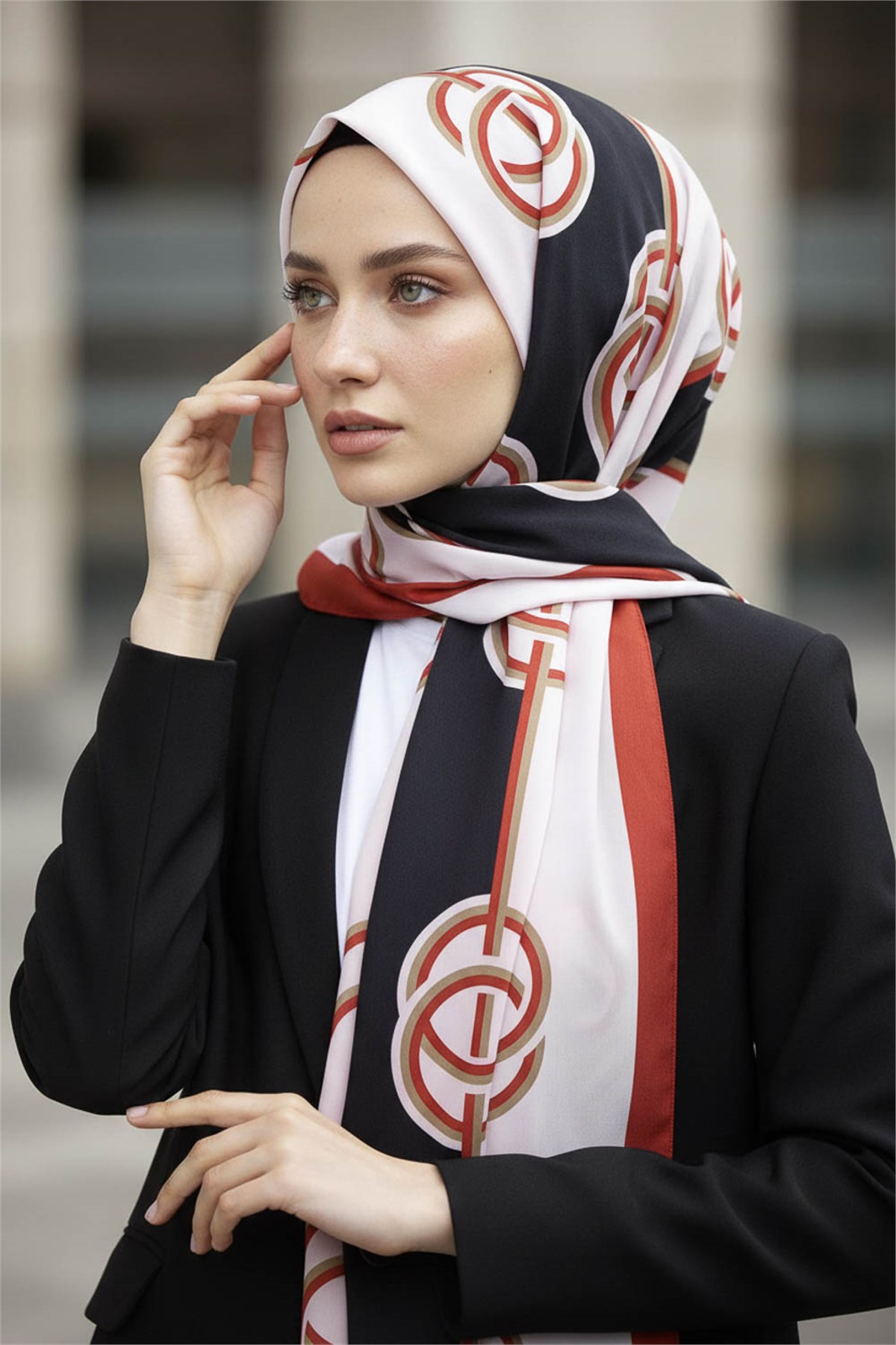 KREP ÇİZGİLİ DESENLİ BORDO RENKLİ 75X195 KIRIŞMAZ ŞAL