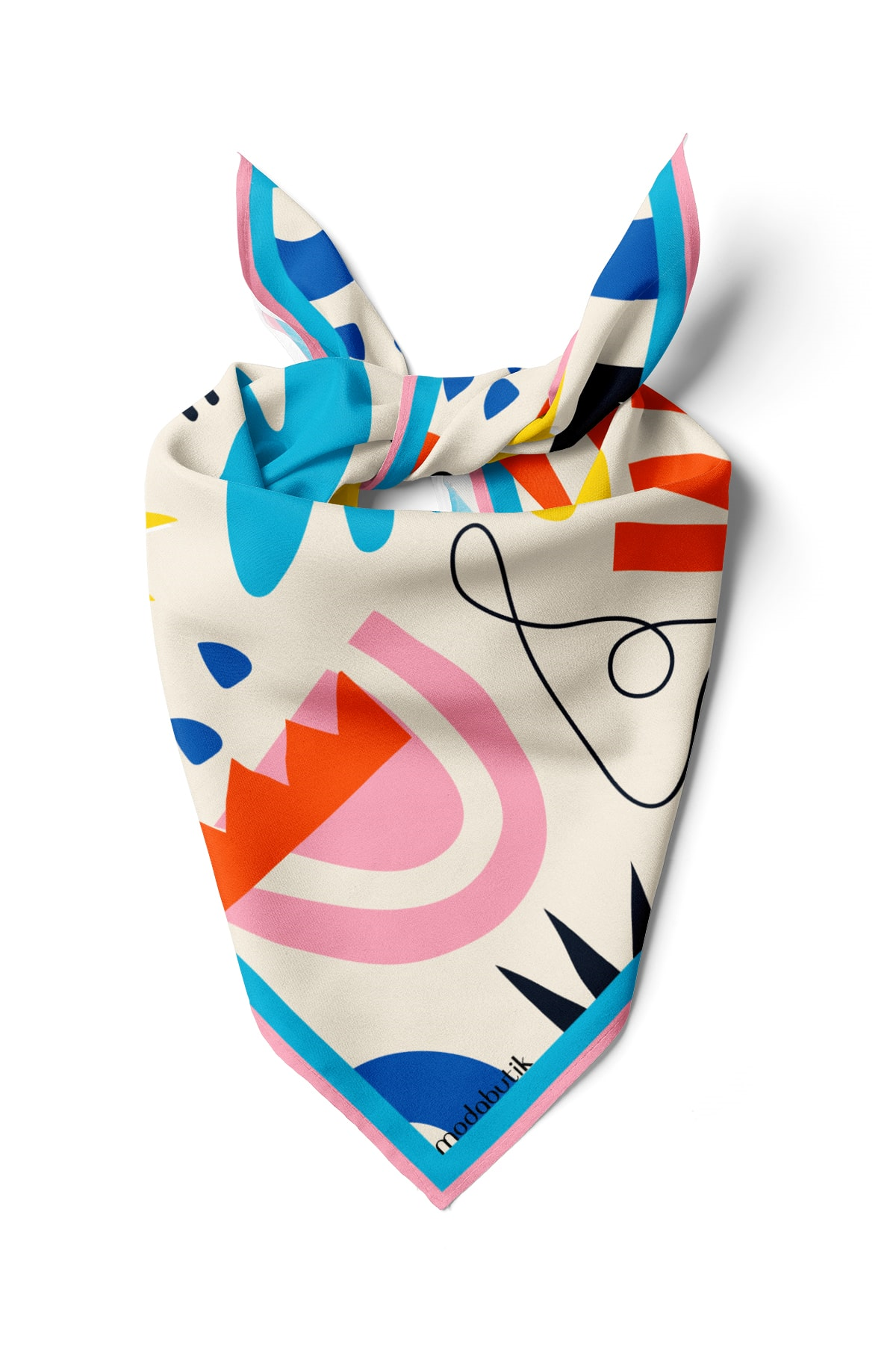 B28 Modabutik Geometri Deseni Bandana