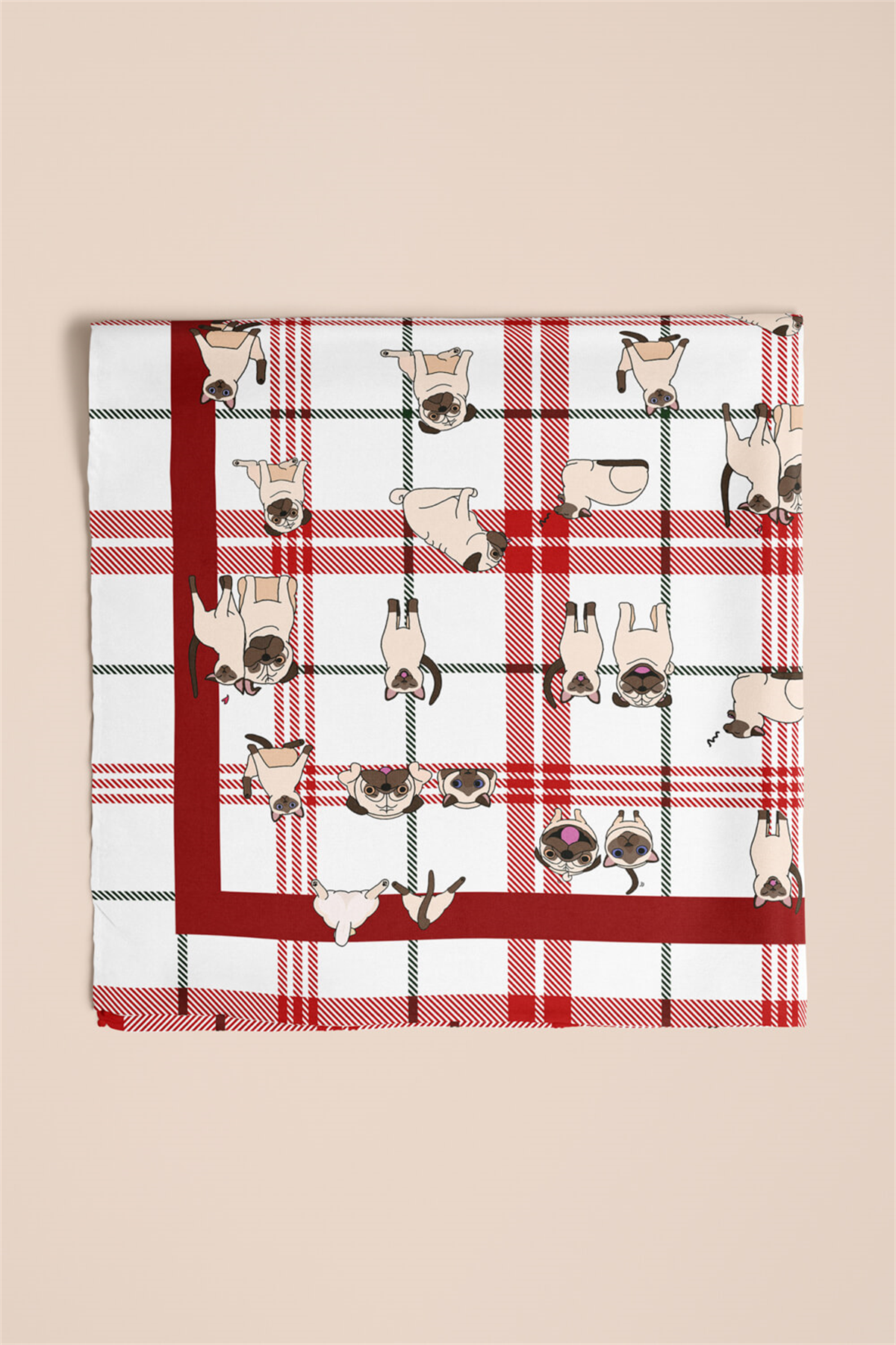 G7  Modabutik Köpek Bandanası Kırmızı Beyaz 50x50