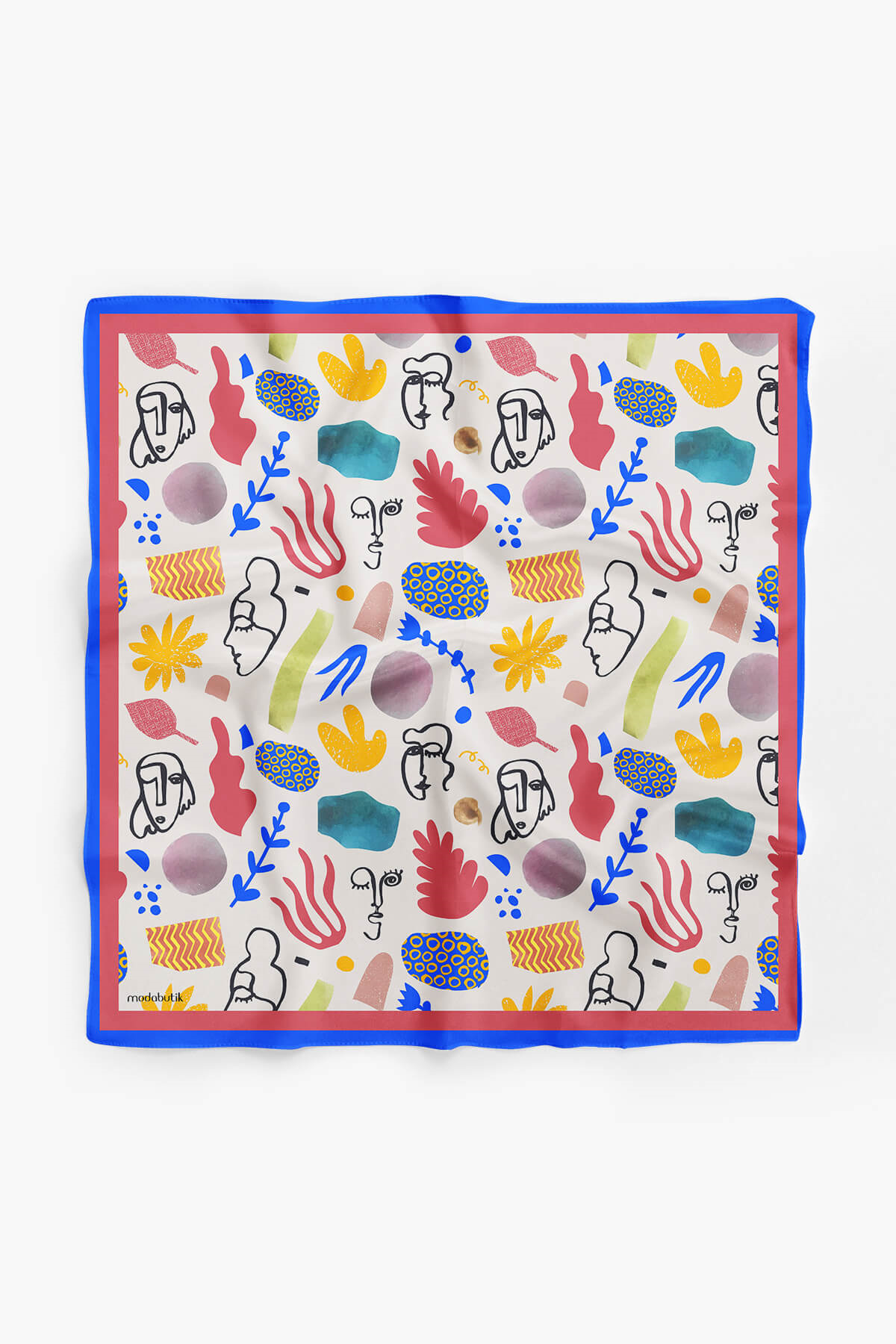 Modabutik Geometrik Portre Desenli Bandana