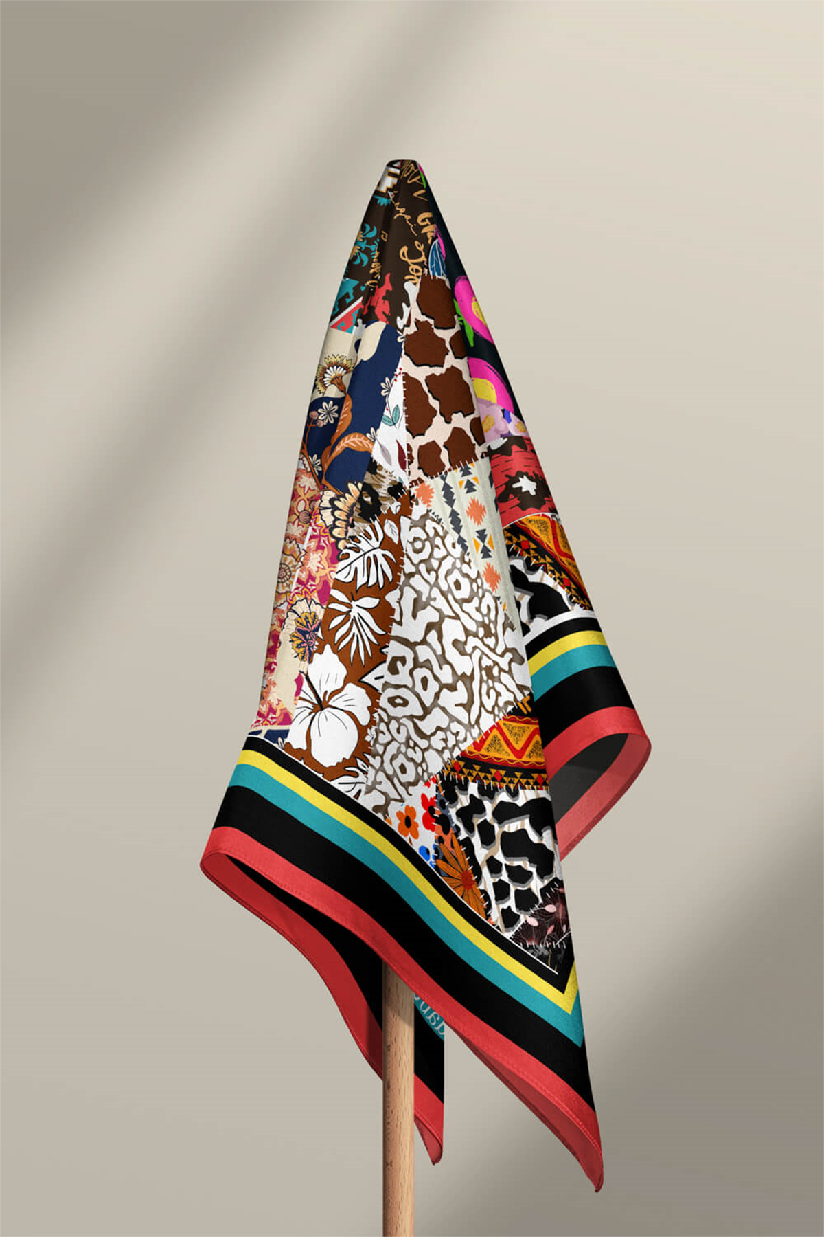 F102 ETNIK PATCWORK TASARIMLI BANDANA DG11976