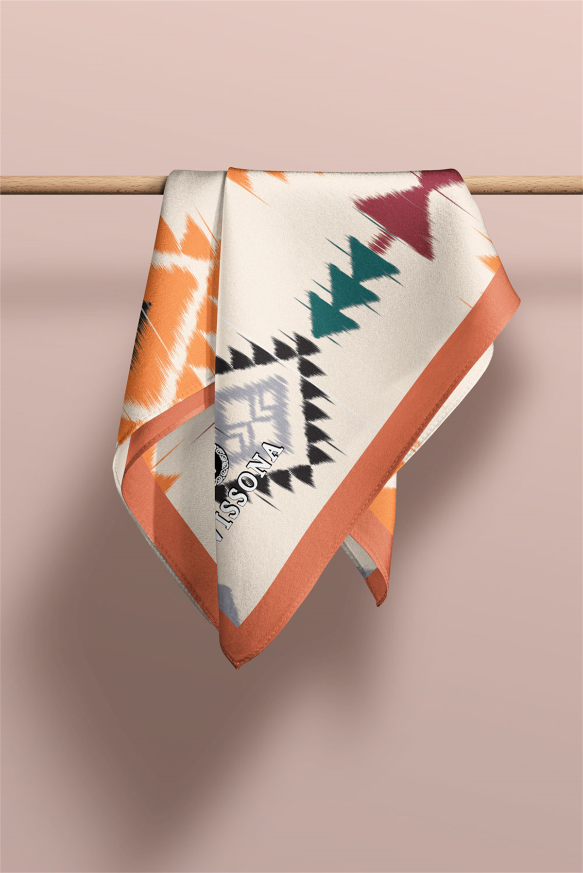 I23 SATEN İPEK ETNİK DESENLİ KADIN FULAR