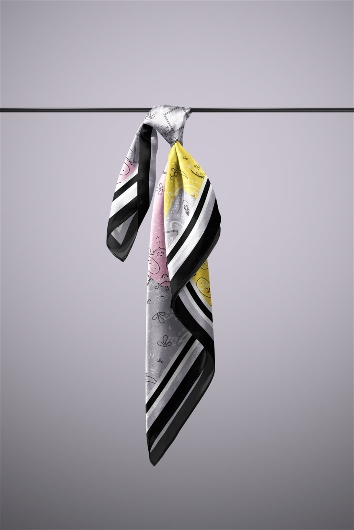 F72 ŞAL TASARIMLI PATCHWORK  BANDANA  DG11986