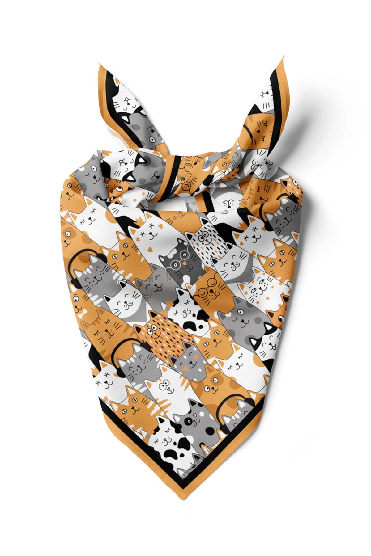 Violla Kedi Desenli Bandana
