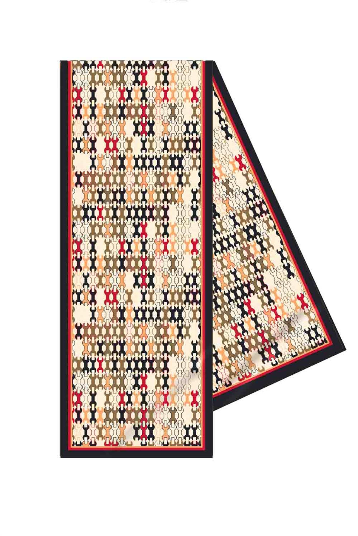 I6 Geometrik Desenli Fular 30x140