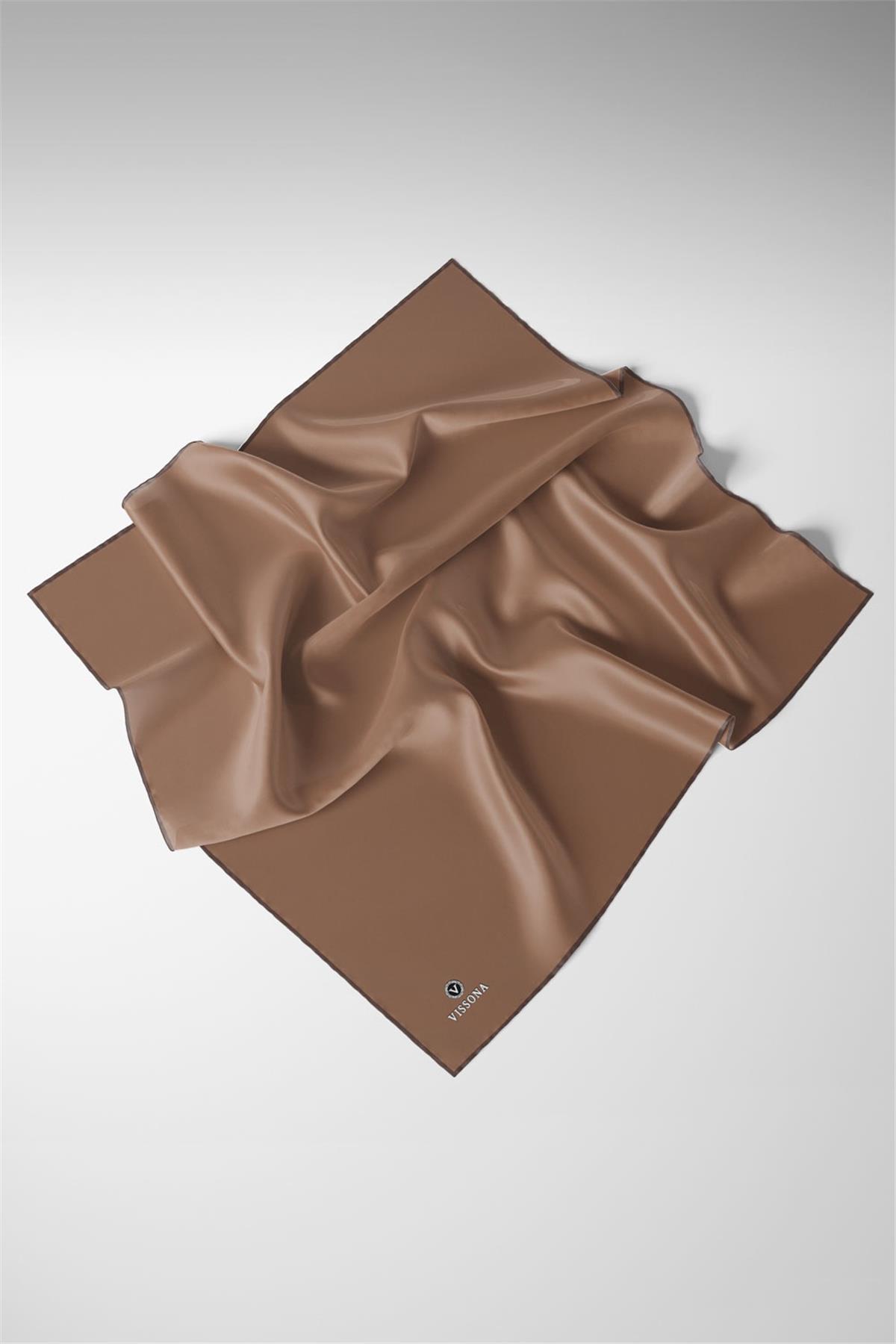 %100 Twill İpek Düz Desenli Eşarp 90x90 Eşarp Dikim Şekli : El Dikişi