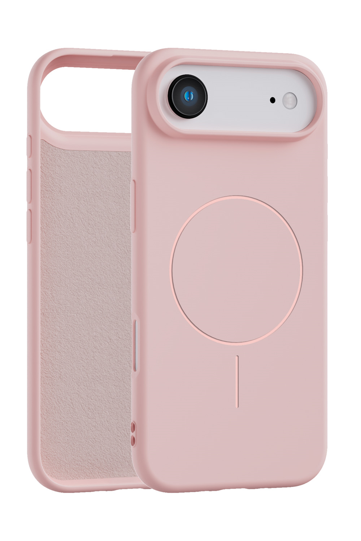 iPhone Air Uyumlu İçi Kadife Magsafe Wireless Şarz Özellikli Pembe Renkli Telefon Kılıfı