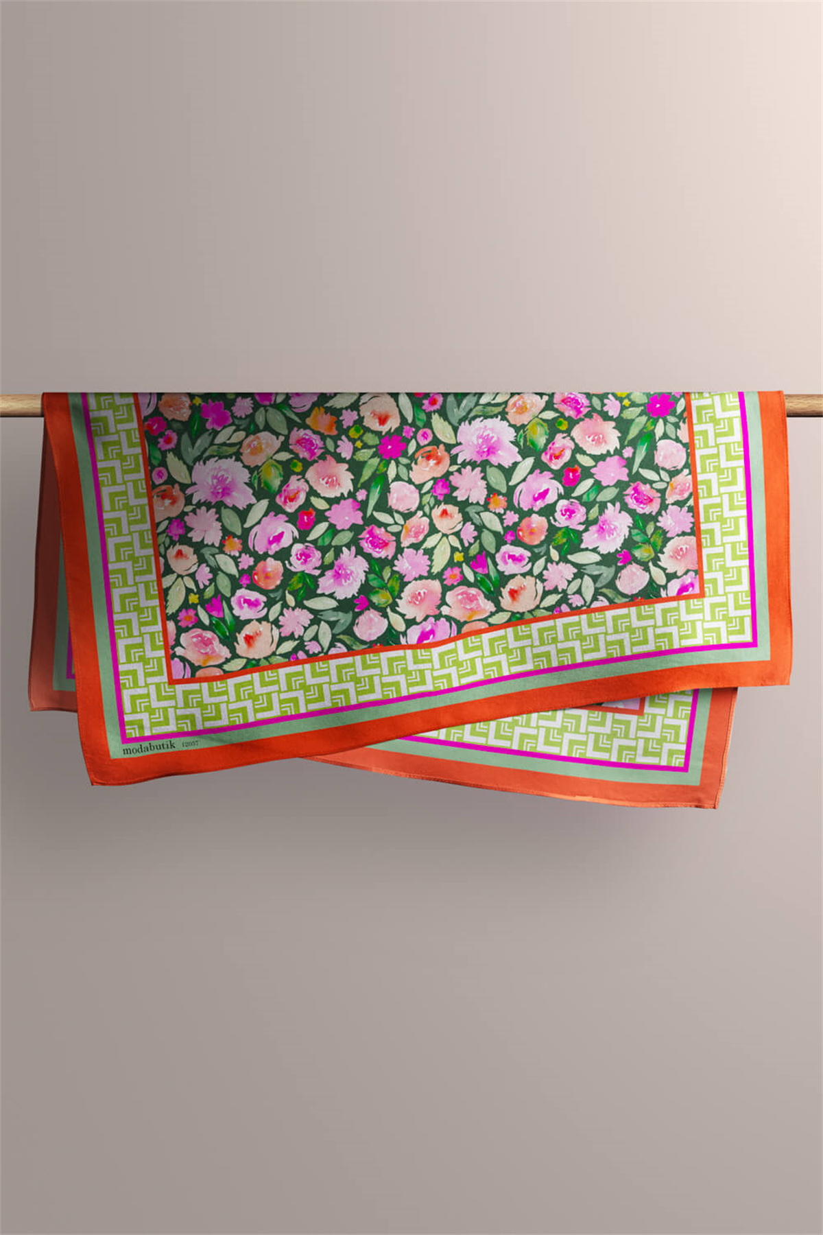 Y93 WATERCOLOR  FLOWERS TASARIMLI BANDANA DG12057