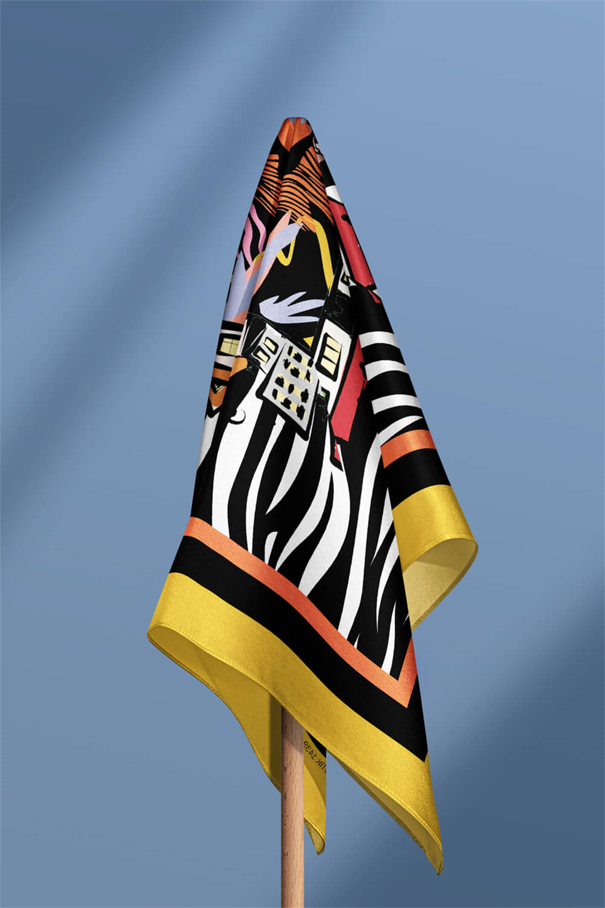 C31 Kadın Zebra Siyah Beyaz Home Desenli 50x50 Bandana