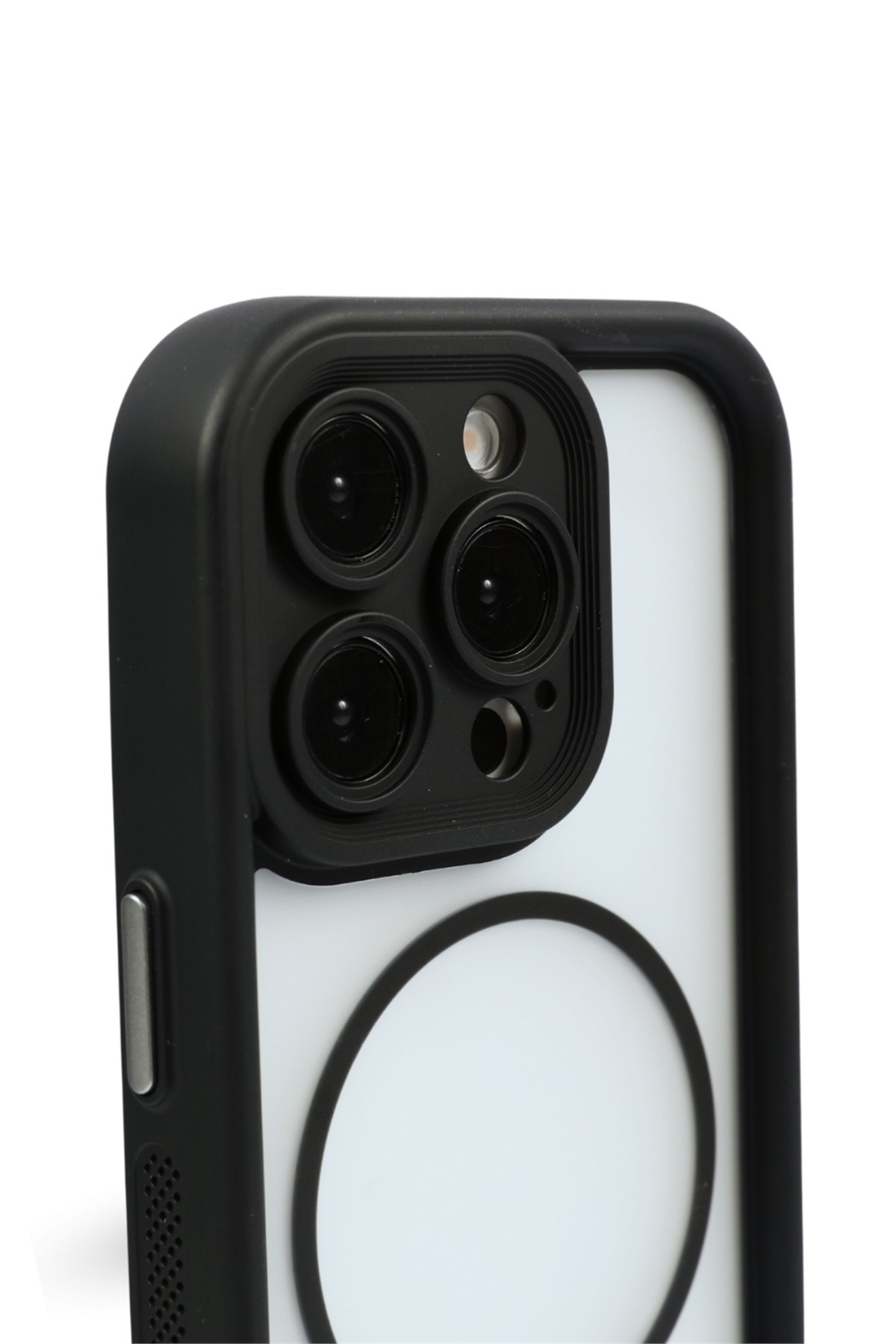 iPhone 15 Pro Kılıf – Kamera Korumalı – MagSafe Uyumlu – Siyah Renk – Mat Silikon Telefon Kılıfı