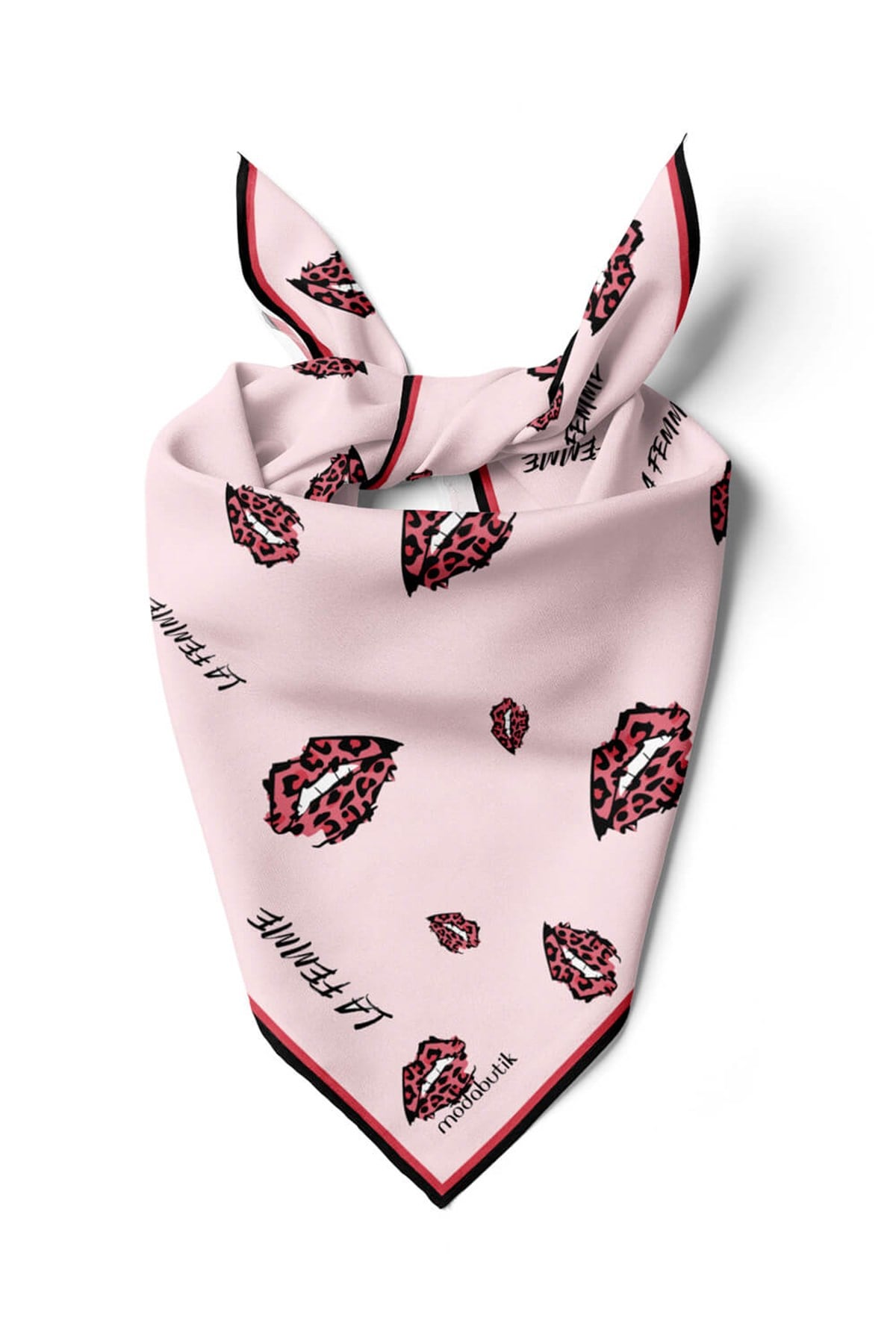 B77 Violla Dudak Desenli Bandana