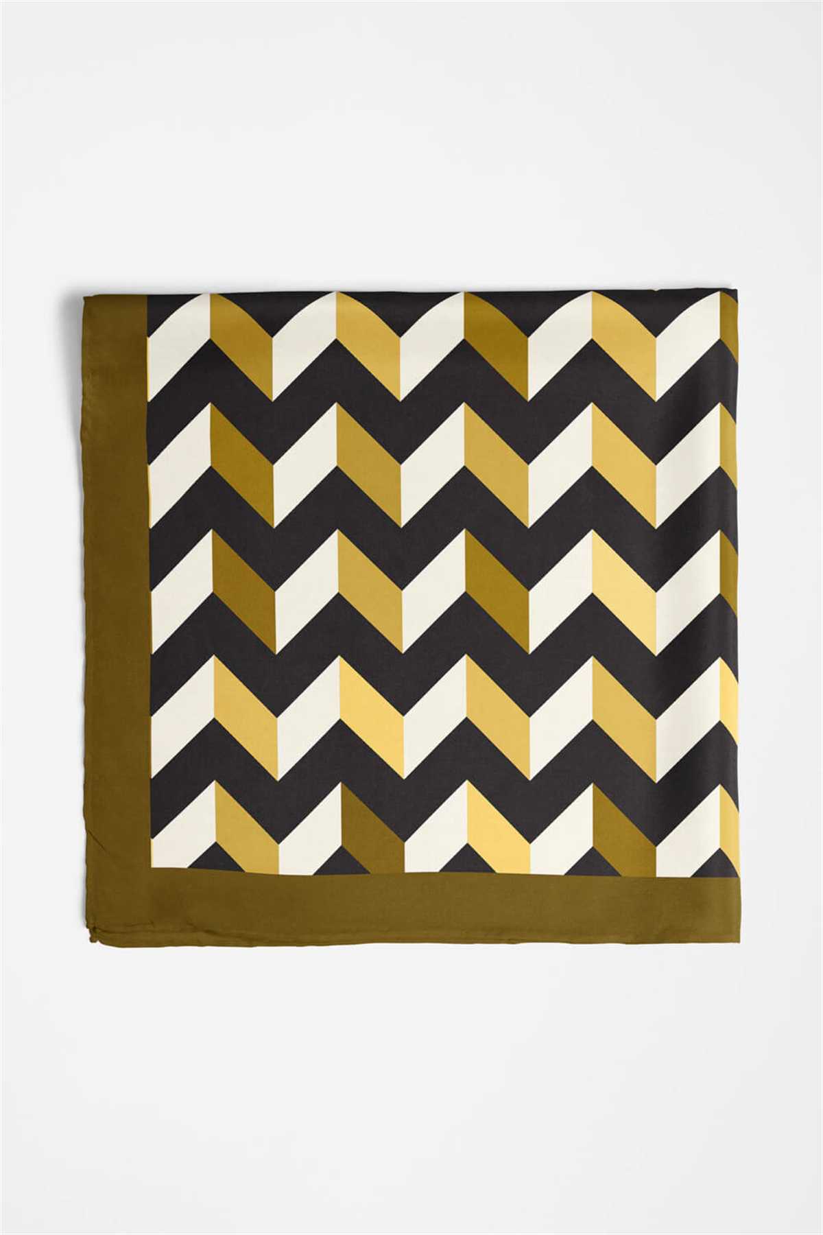 D120 Kadın Üçgen Desenli Bandana 50x50 Sarı DG0328-22