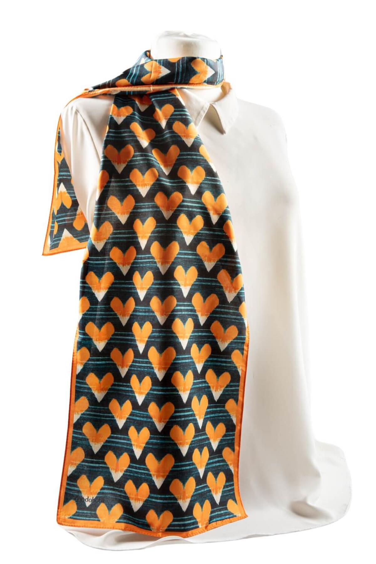 Modabutik Kalp Desenli Fular