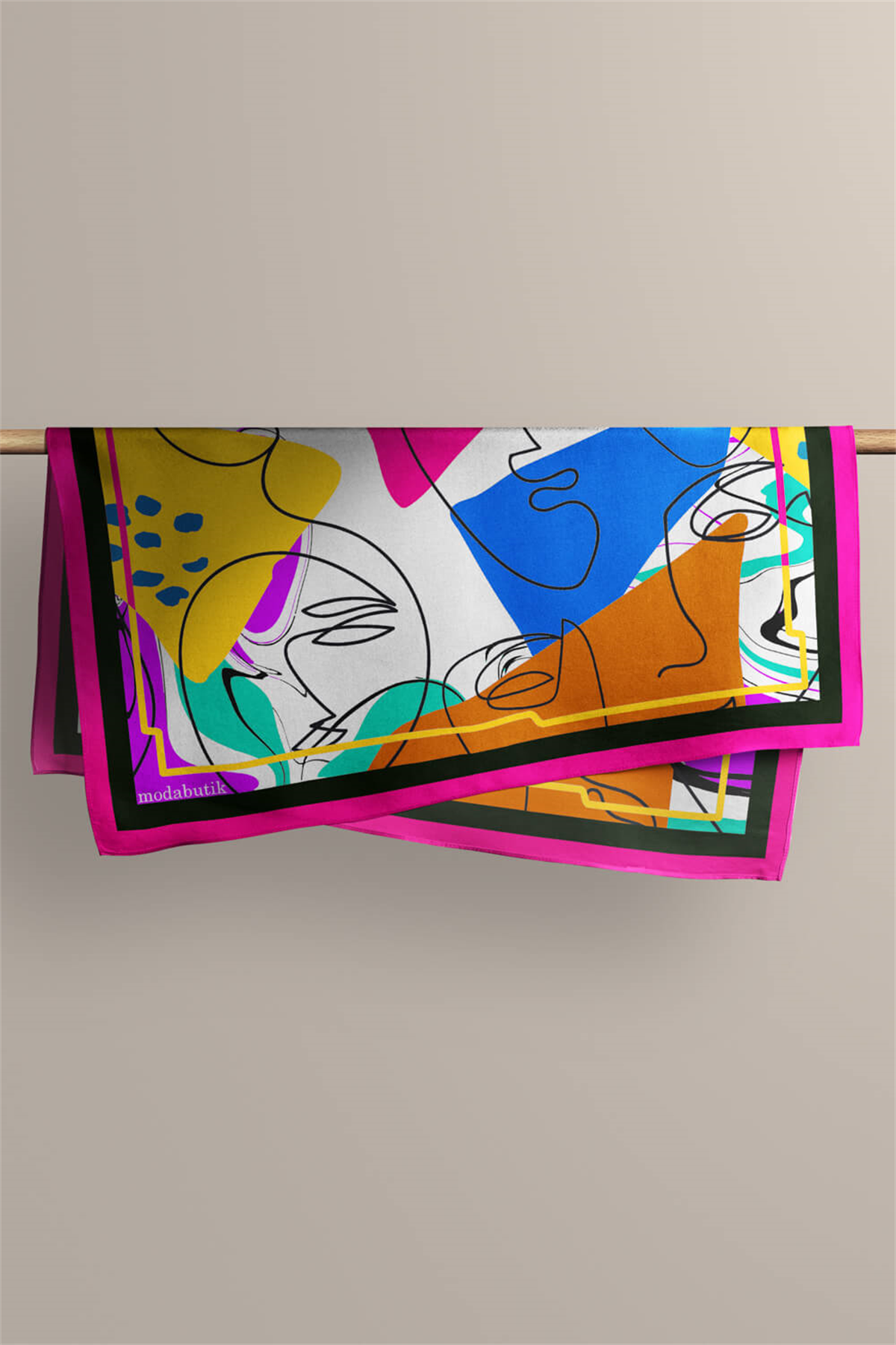 B19 Modabutik Kadın Silüet Desenli Bandana