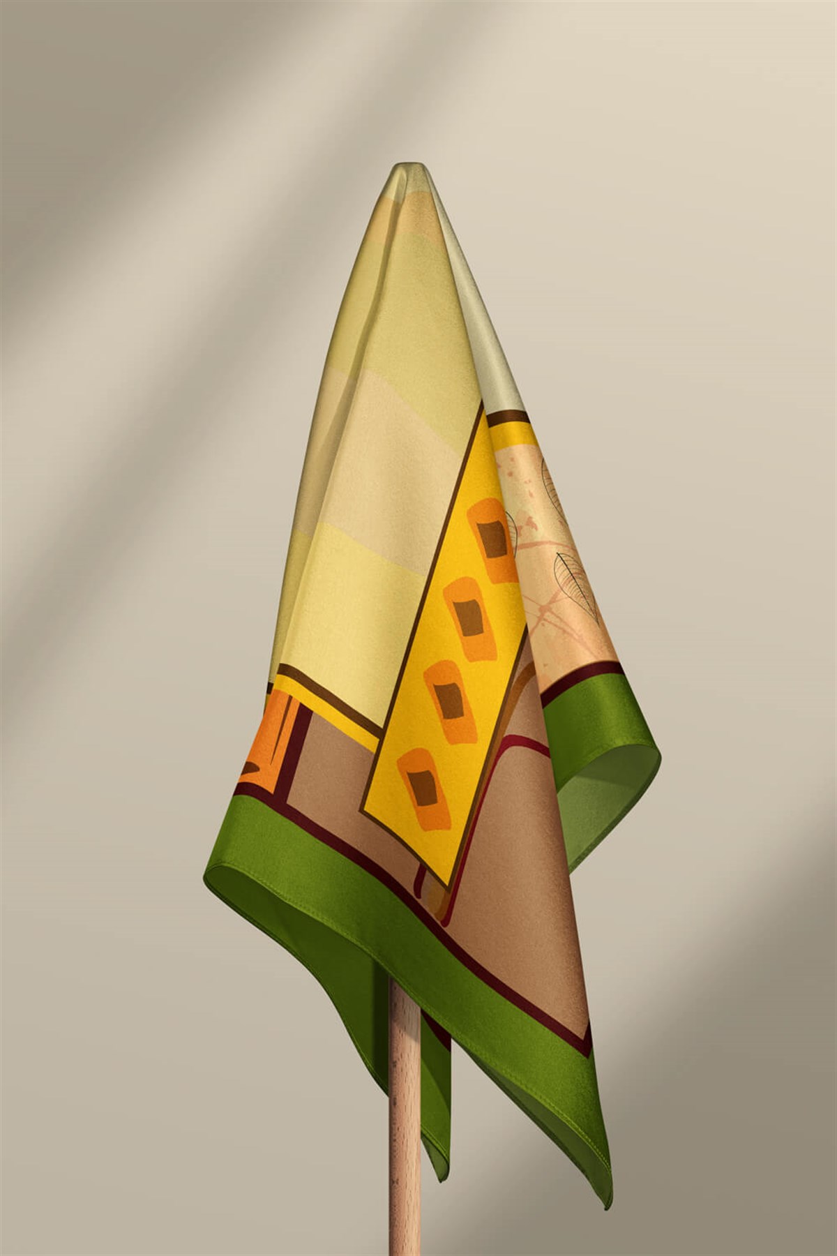 Violla F23 Kadın African Desenli Bandana 50x50 Kahve DG0248-2