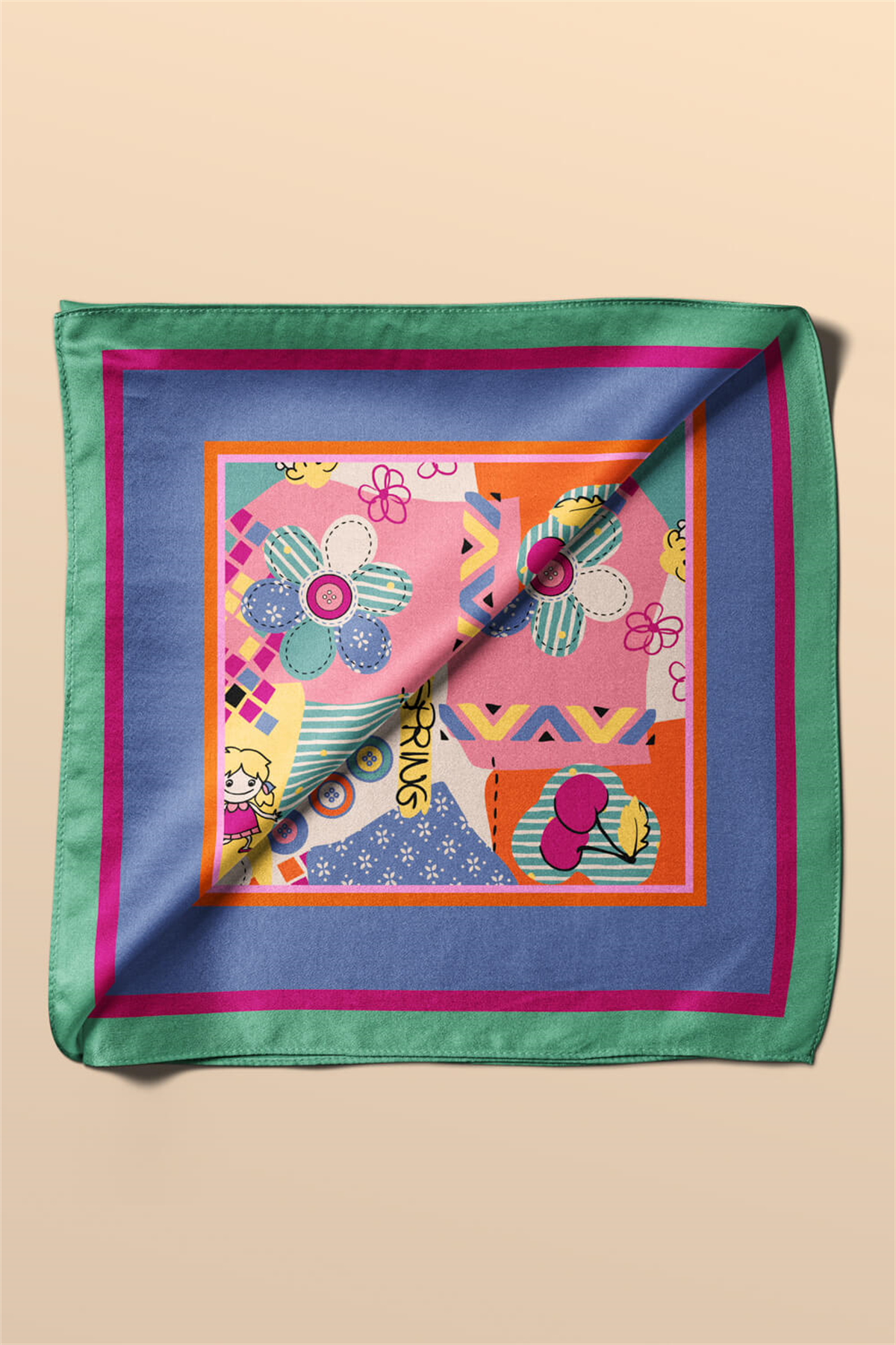 F106 ÇOCUK BAYRAMI TASARIMLI BANDANA  DG11994