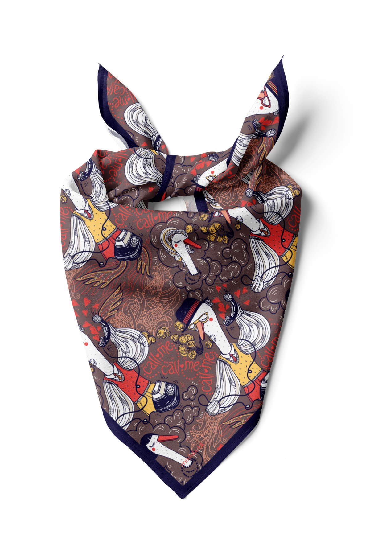 H3 Violla Ördek Desenli Bandana