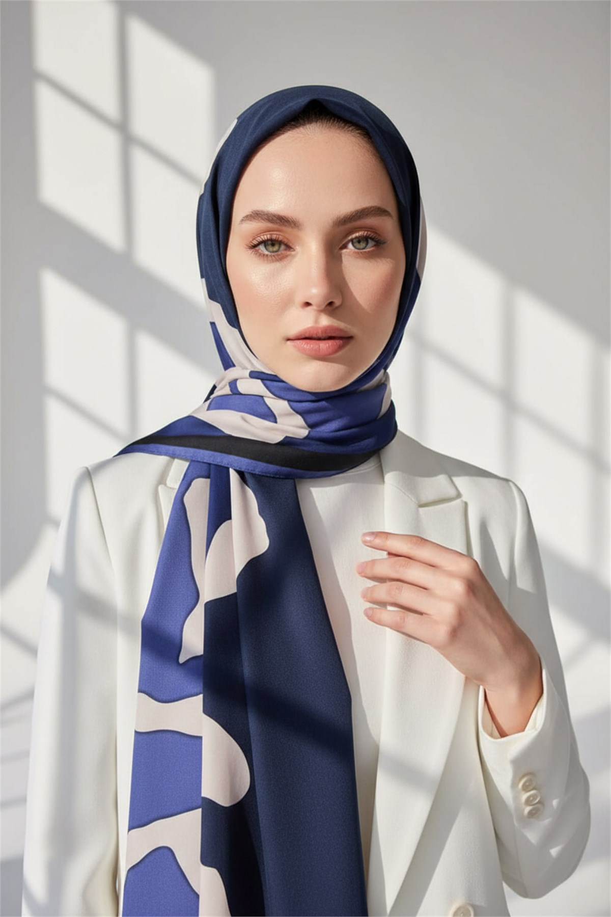 KREP DALGA DESENLİ 75X195 KIRIŞMAZ ŞAL