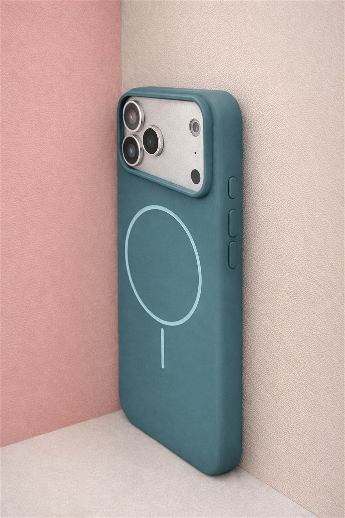 iPhone 17 Pro Uyumlu İçi Kadife Magsafe Wireless Şarj Özellikli Mint Yeşil Renkli Telefon Kılıfı