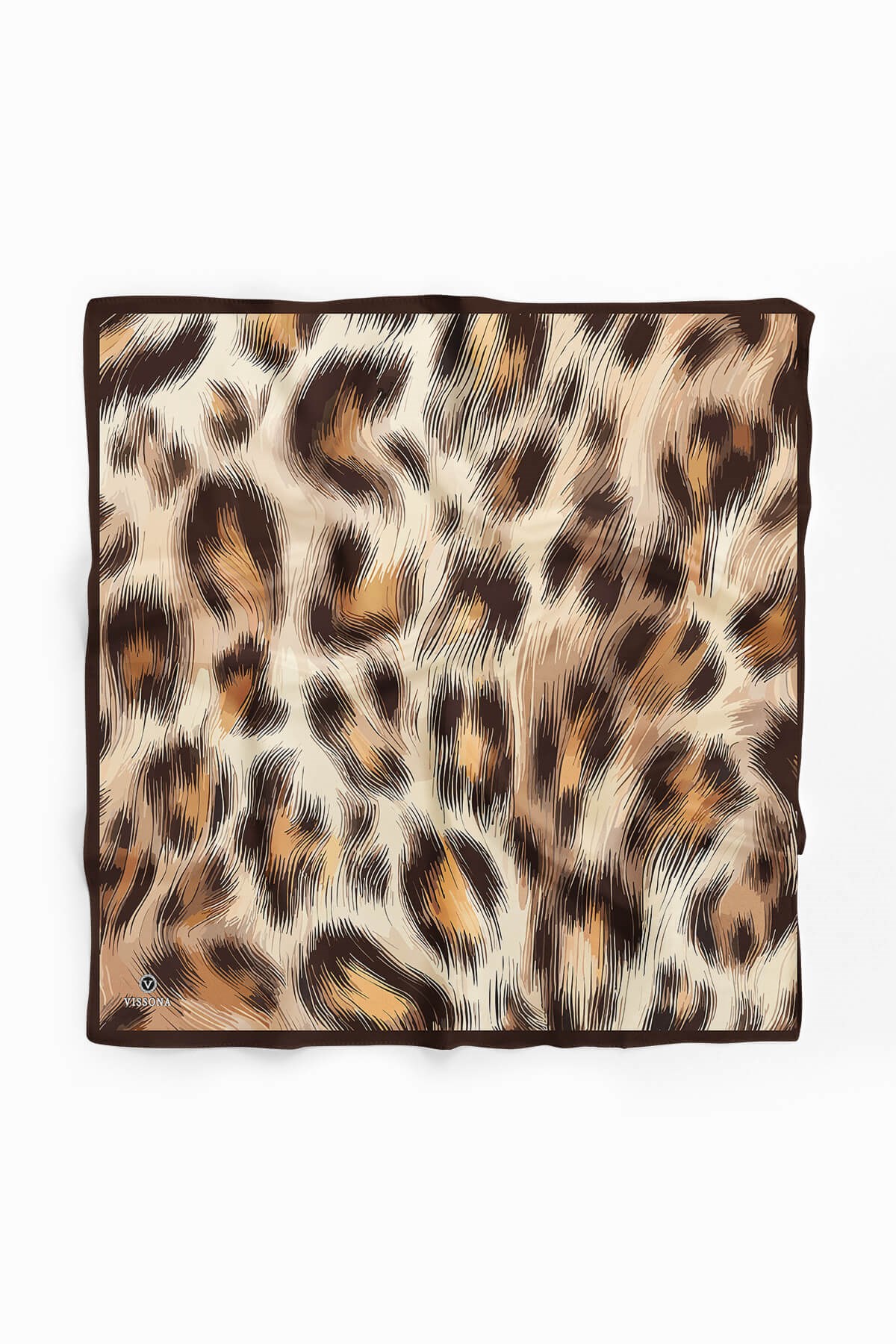 I75 %100 İpek Leopar Desenli Kadın Bandana