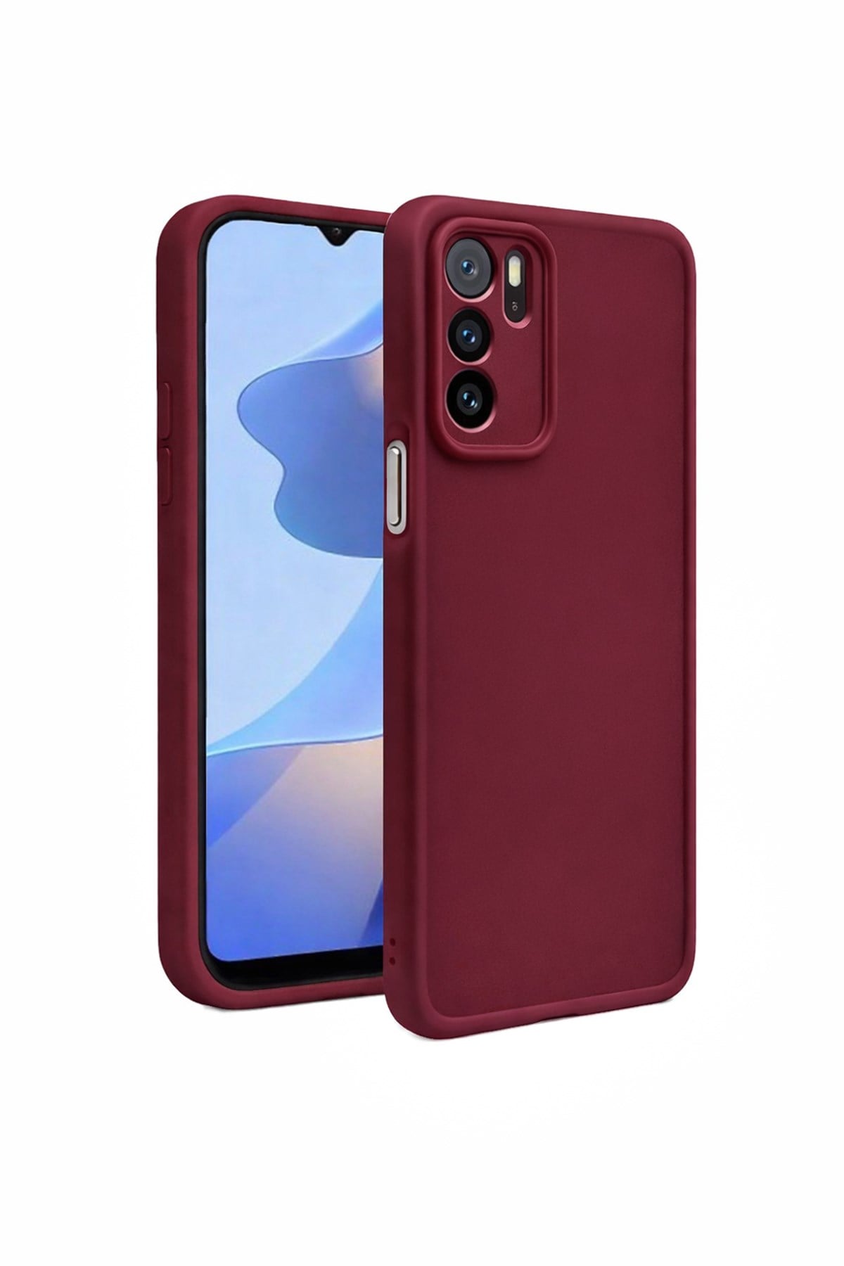 Oppo A16 4G Uyumlu Kamera Çıkıntılı Mat Silikon Telefon Kılıfı
