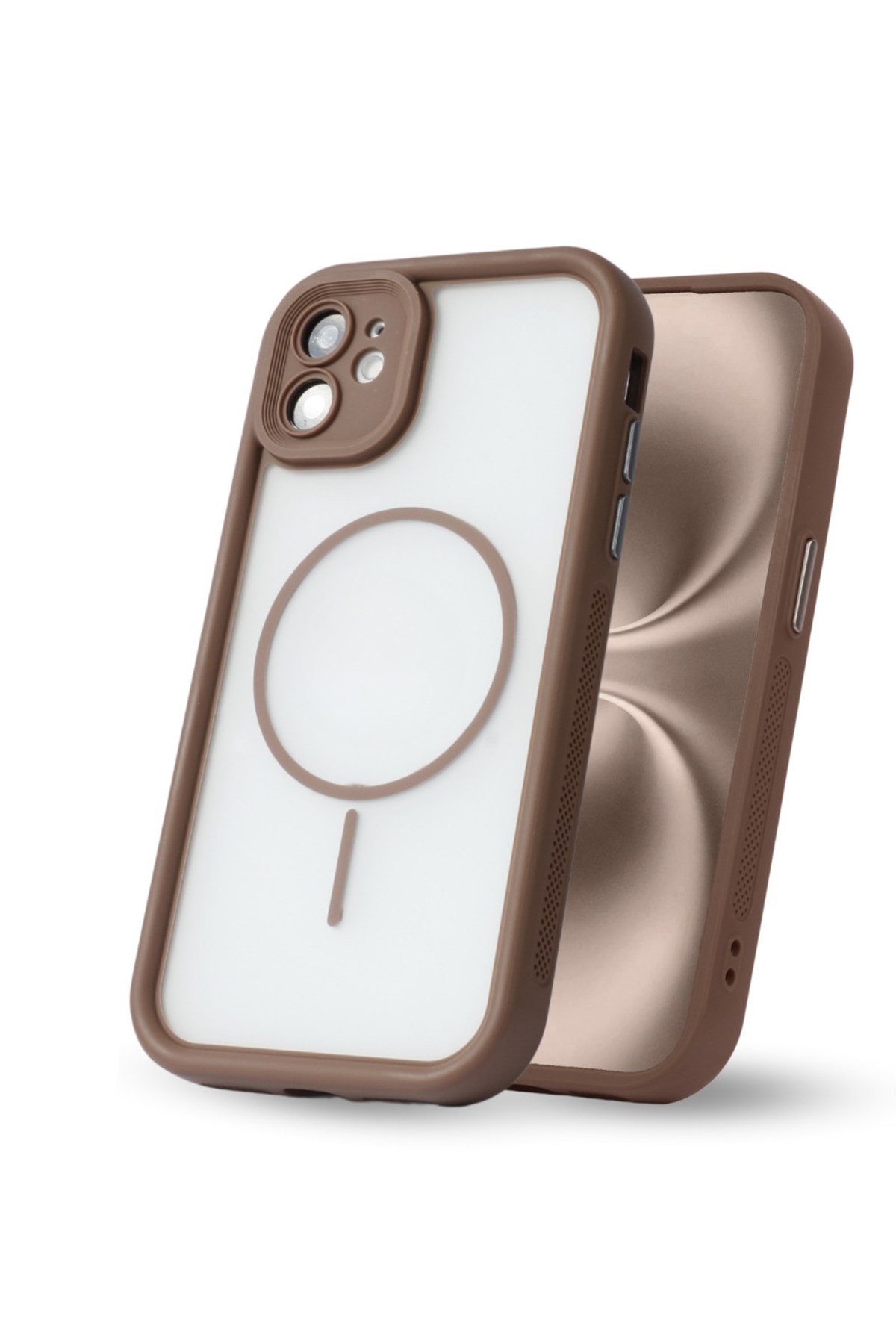iPhone 11 Kılıf – Kamera Korumalı – MagSafe Uyumlu – Haki Renk – Mat Silikon Telefon Kılıfı