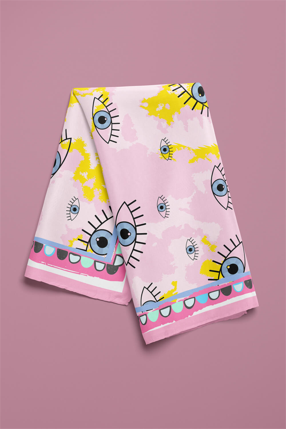 V59 EYES PİNK BATİK TASARIM BANDANA