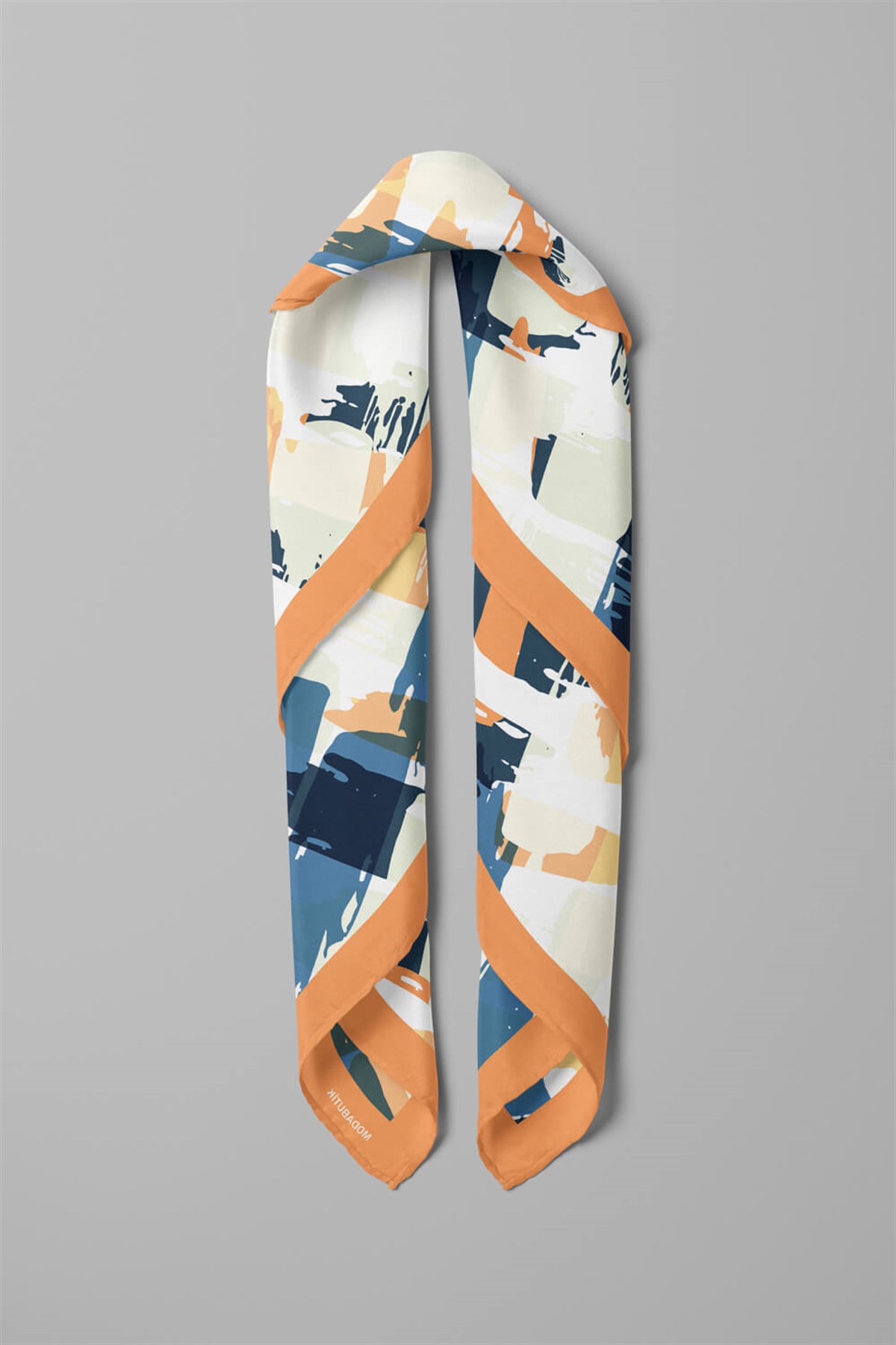 Violla Y23 Kadın Sulu Boya Desenli Bandana 50x50 DG0398-22