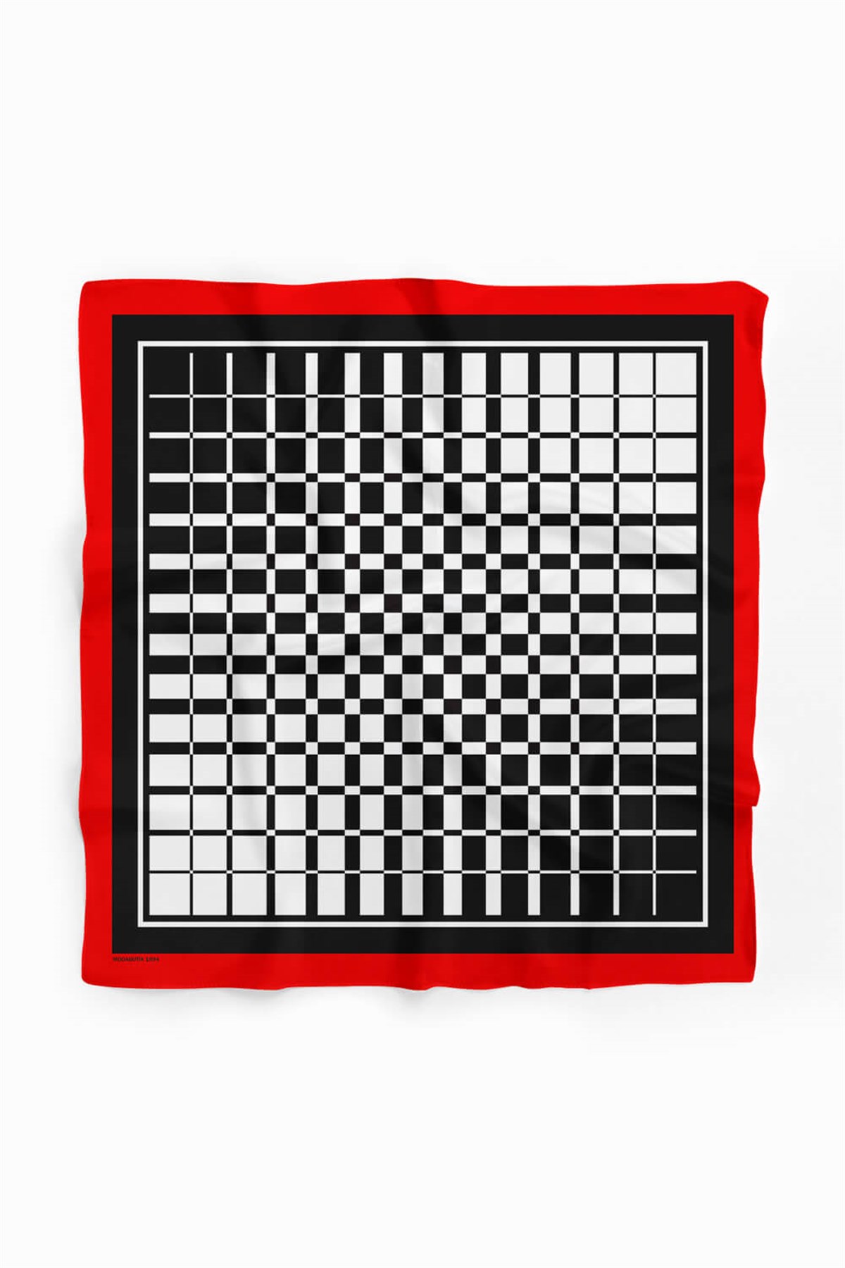 Z47 Kadın Siyah Beyaz Kare Desenli 50x50 Bandana