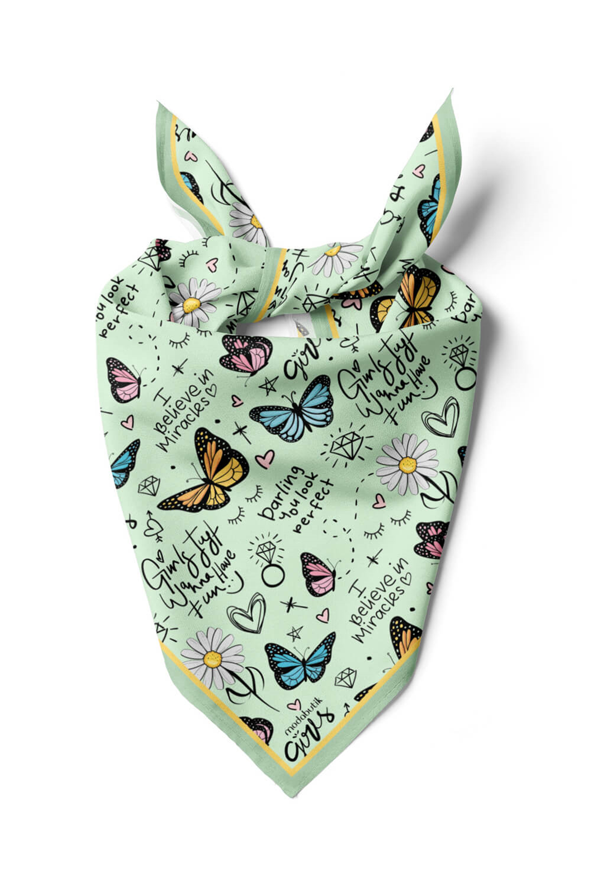 Z1 Modabutik Kelebek Desenli Bandana