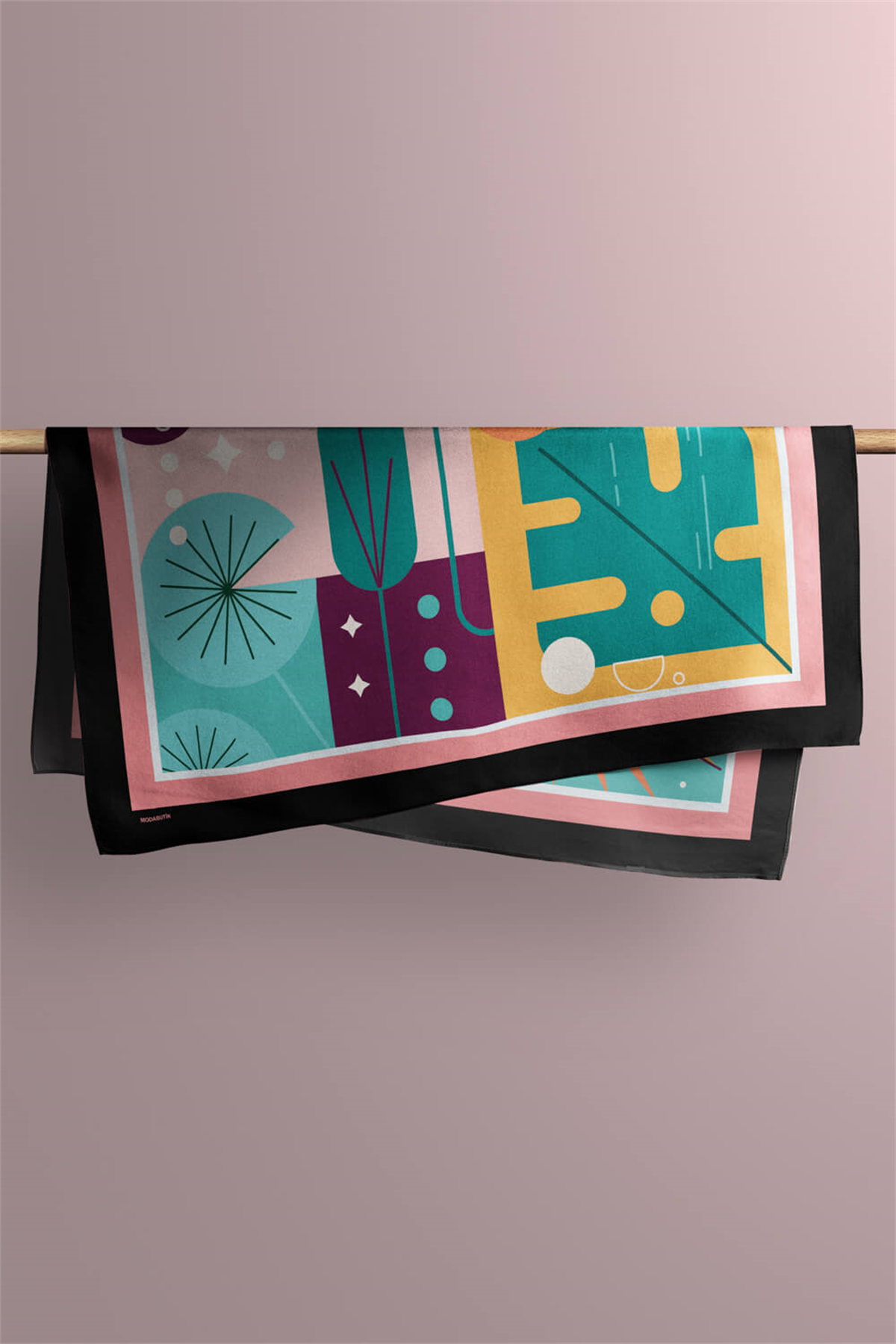 Kadın Turuncu Fruits Desenli 50x50 Bandana HYL DG01539-22