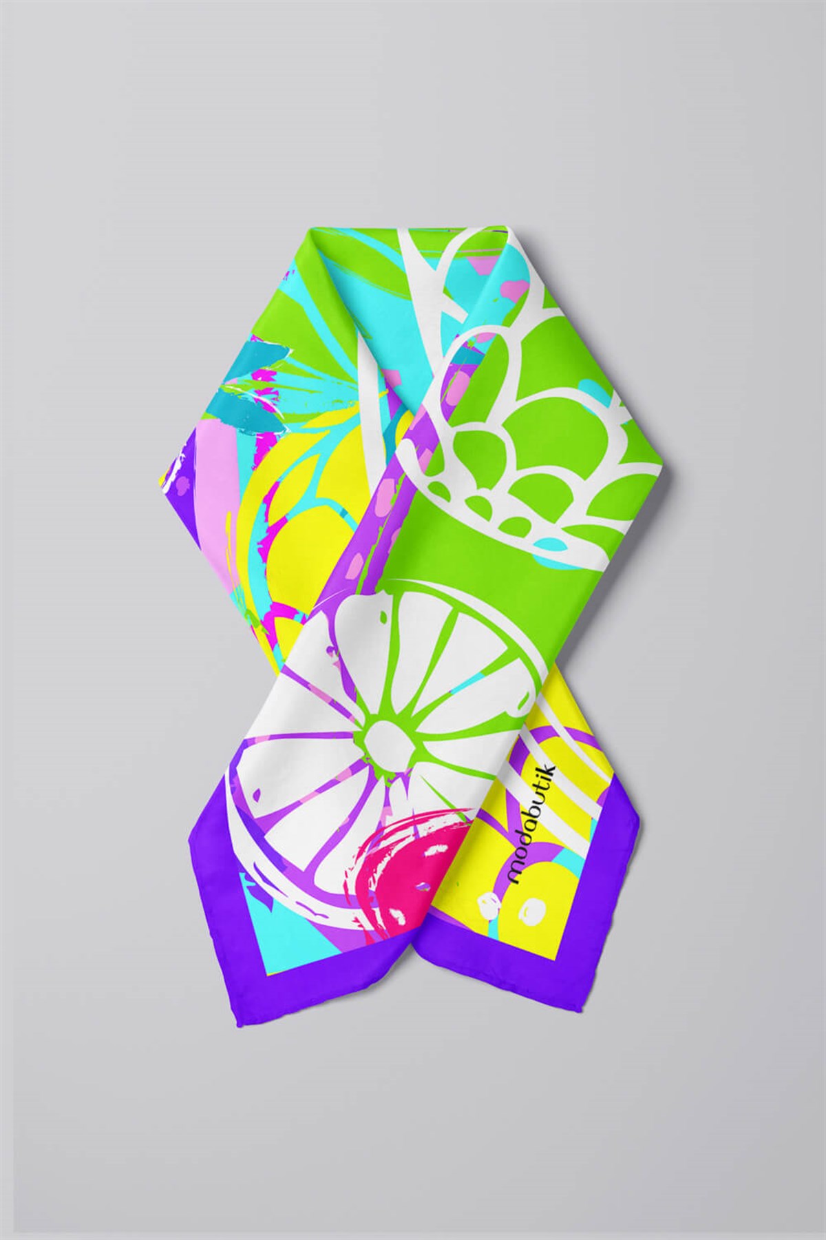 G98 Violla Meyve Desenli Bandana