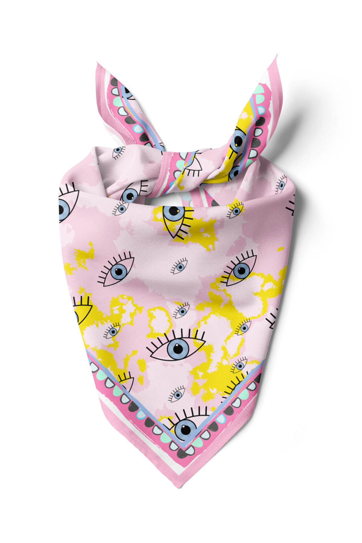 V59 EYES PİNK BATİK TASARIM BANDANA