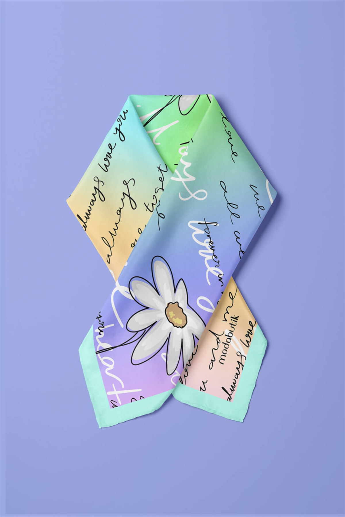 Z8 Violla Papatya Desenli Bandana