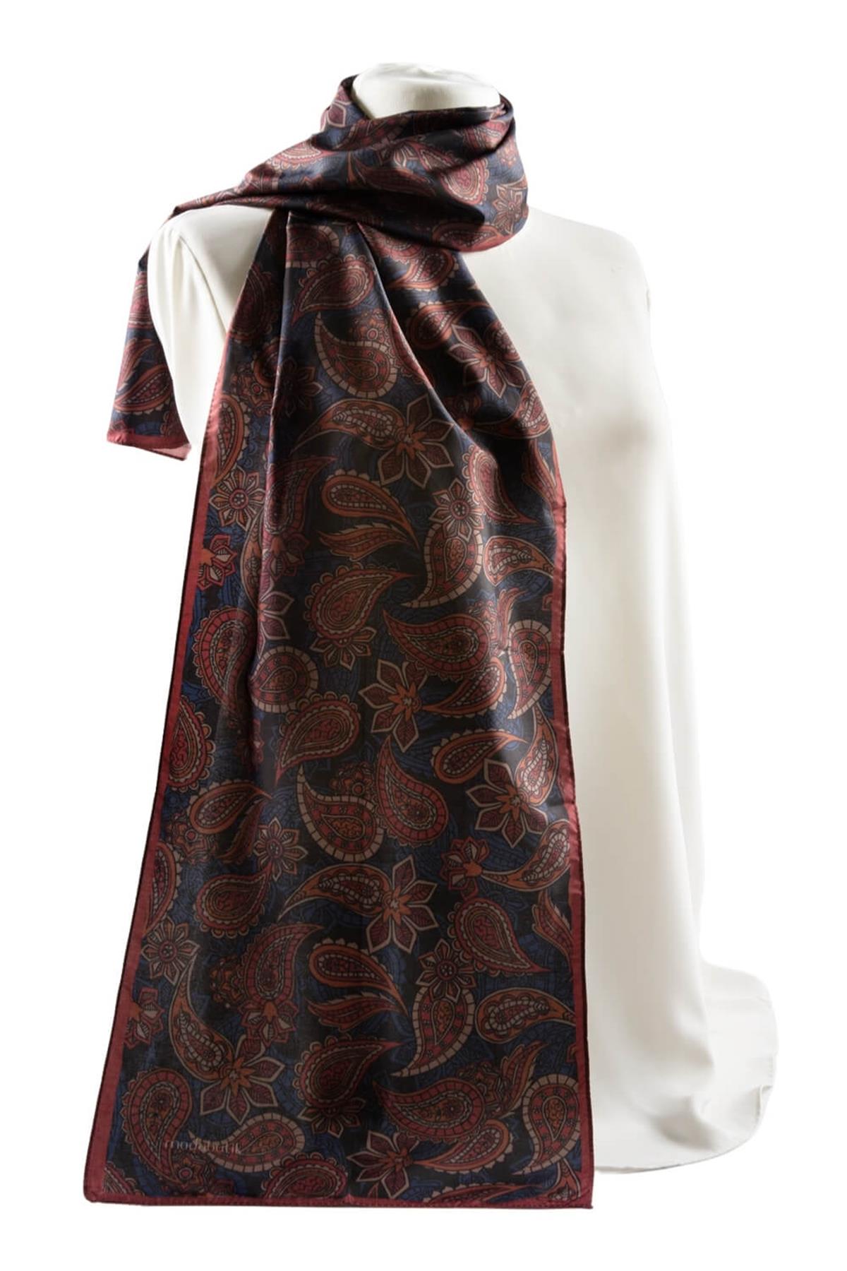 I37 Modabutik Şal Desen Bordo Fular