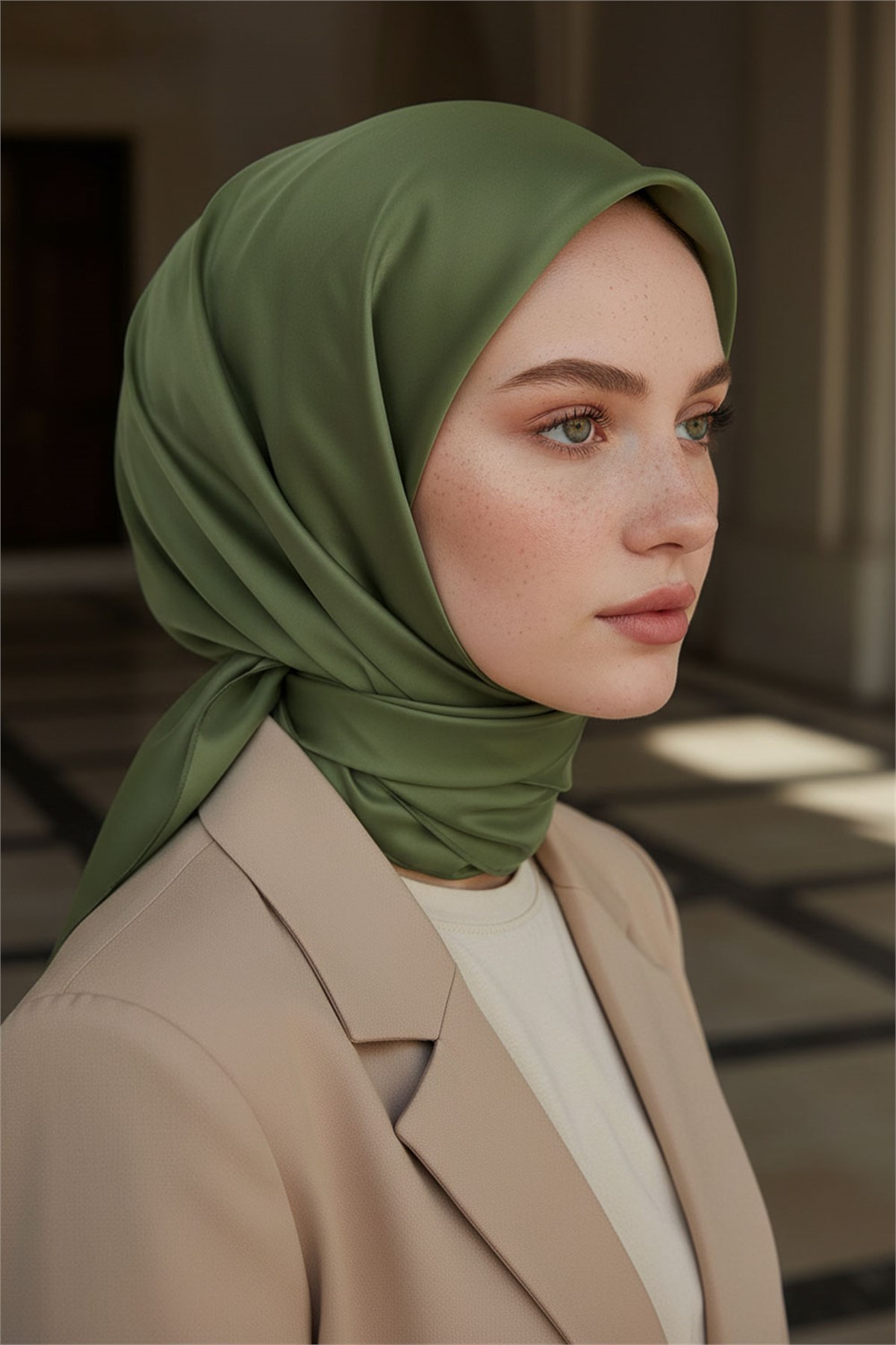 %100 Saf İpek Twill Eşarp 90x90 – Düz Renk, Kaymayan Tok Dokulu, El Dikişli