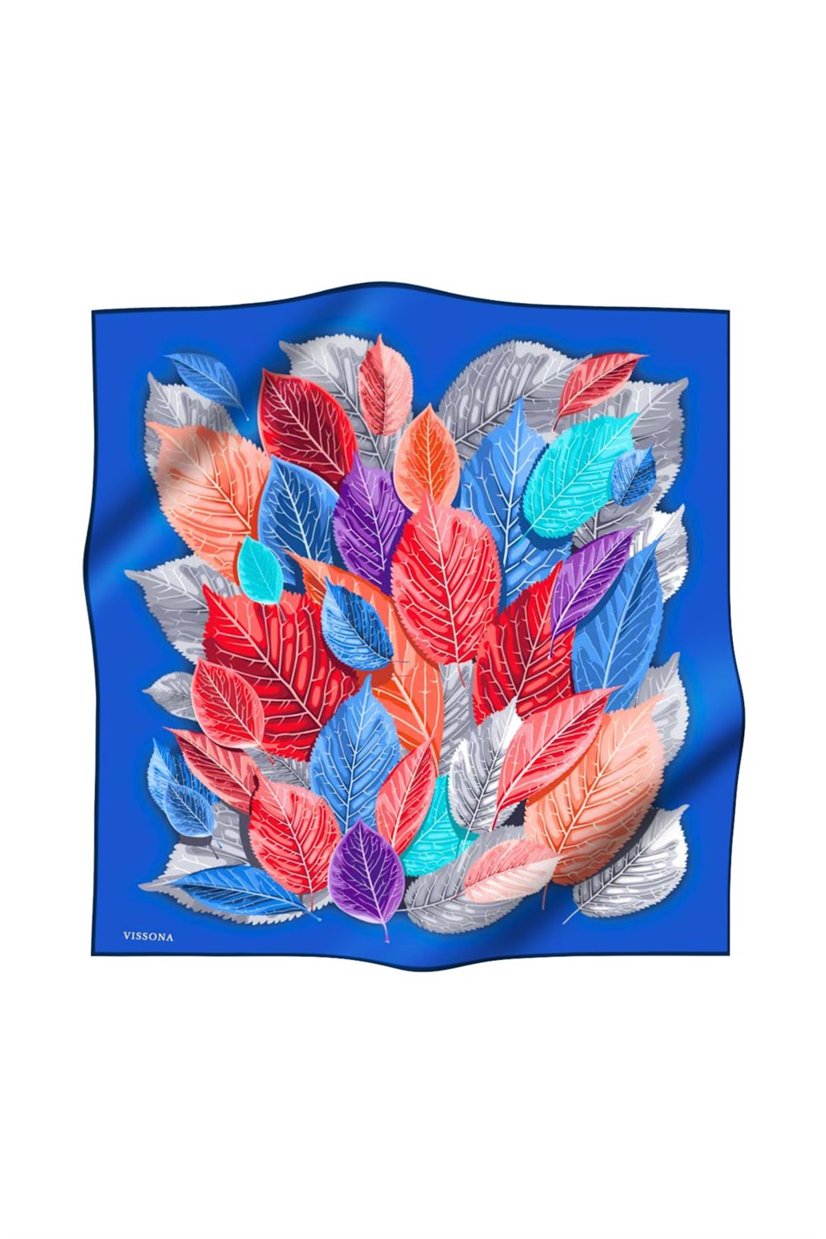 %100 İpek Kadın Desenli Bandana 80x80