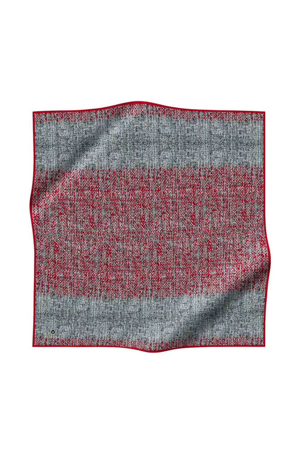 %100 Twill İpek Dokulu Desen Bordo - Camel Renkli 90x90 Eşarp Kenar Dikiş Şekli El Dikişli