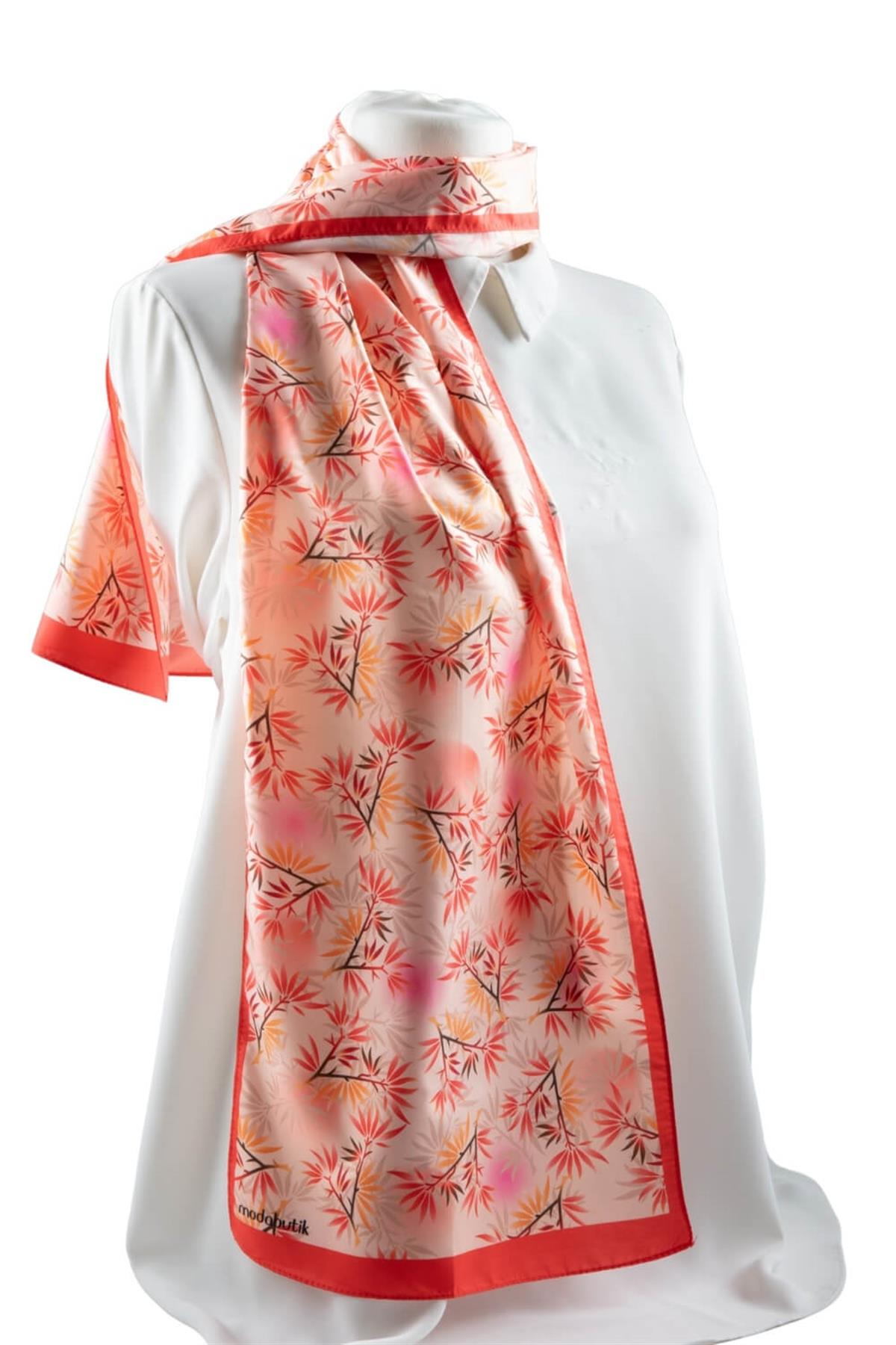 Modabutik Yaprak Desenli Kadın Fular