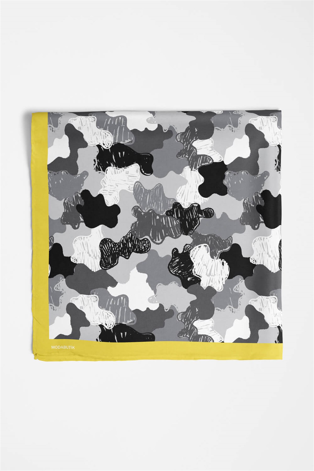 Violla D98 Kadın Egzotik Desenli Bandana 50x50 Gri DG0255-22